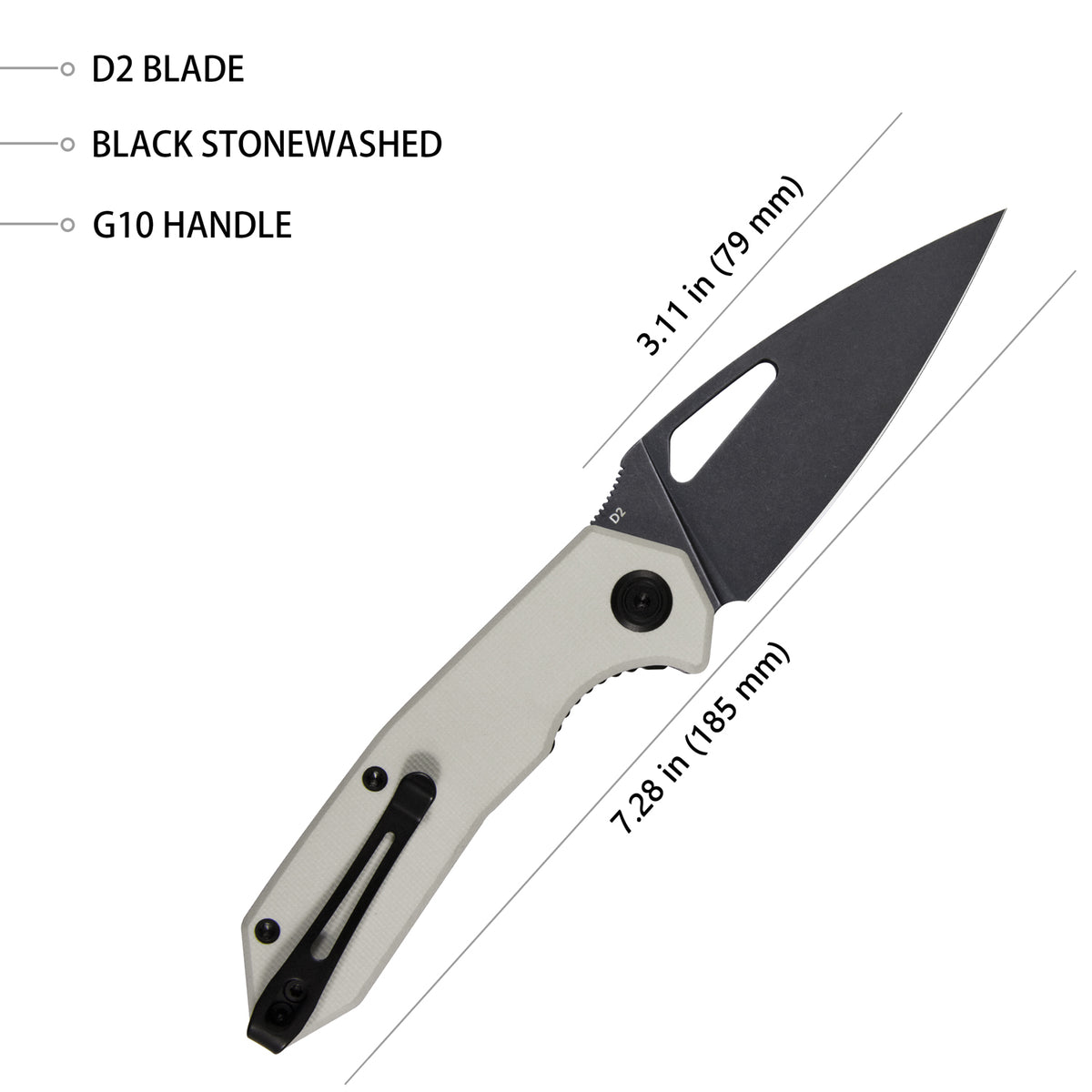 Coeus Linerlock Black White KU122F