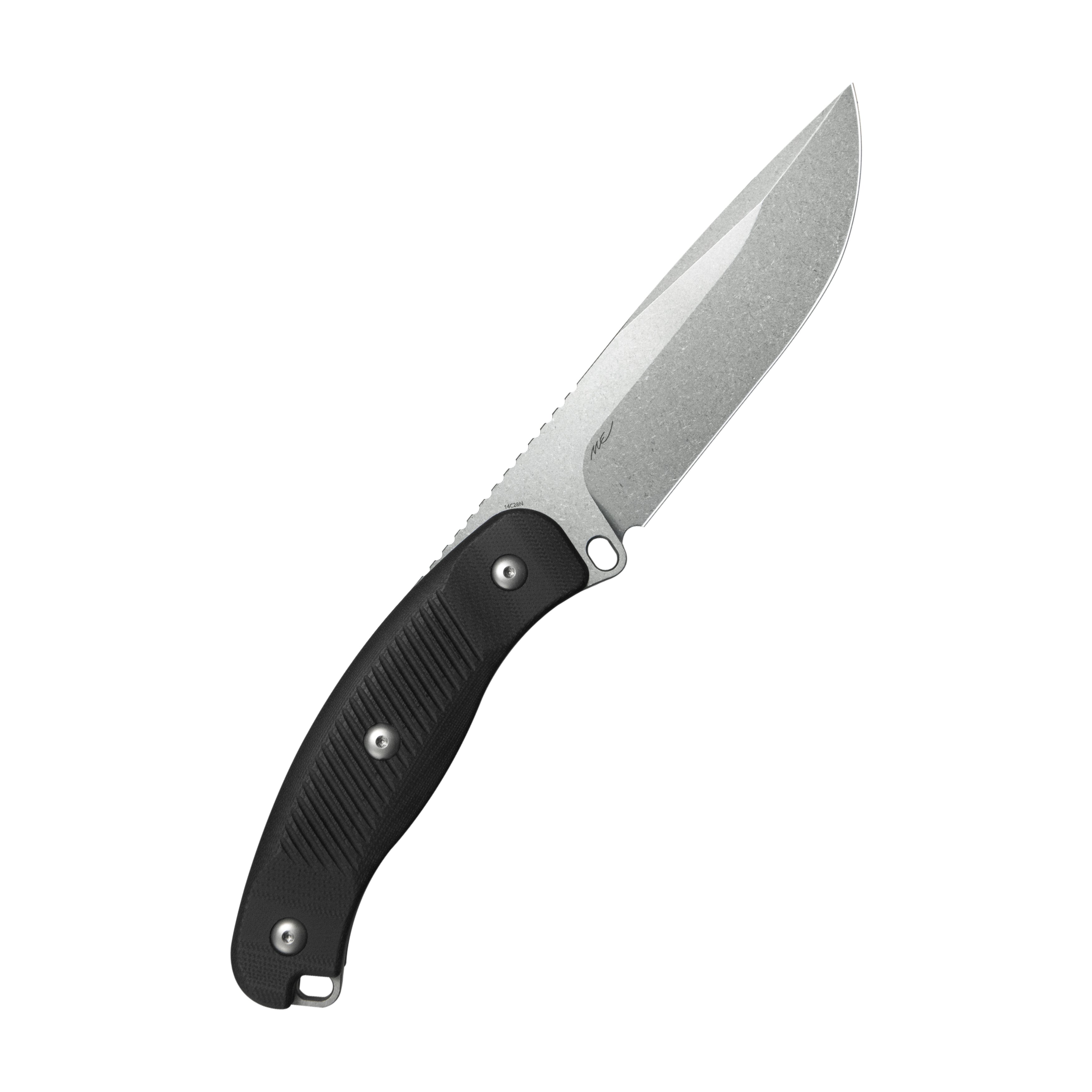 Kubey Bearcat Fixed Blade Knife Black G-10 Handle 4.73" Beadblast 14C28N Blade KU426A