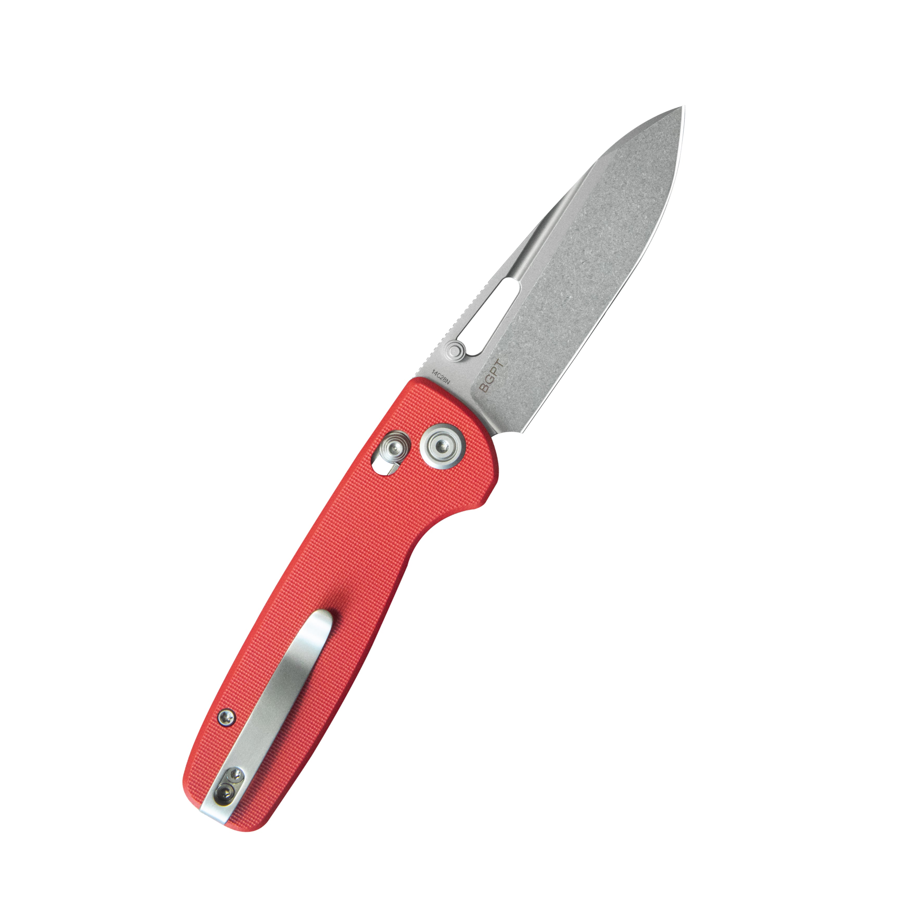 Kubey Bluff Axis lock Everyday Carry Folding Knife Red G10 Handle 3.19" Sandblast 14C28N KU248H