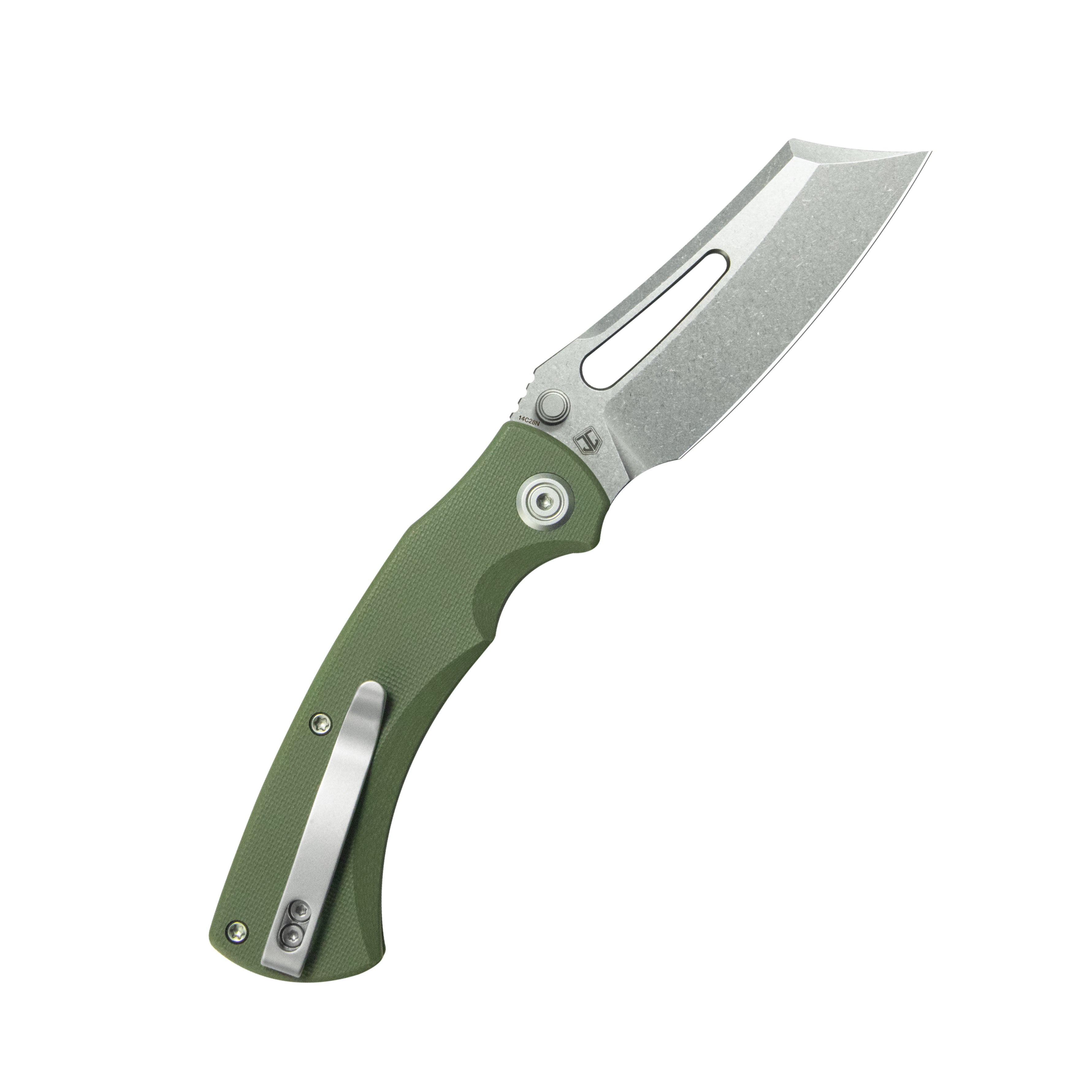 Kubey Dheo EDC Folding Knife Green G-10 Handle 3.15" Beadblast Sandvik 14C28N Blade Knife KU378B