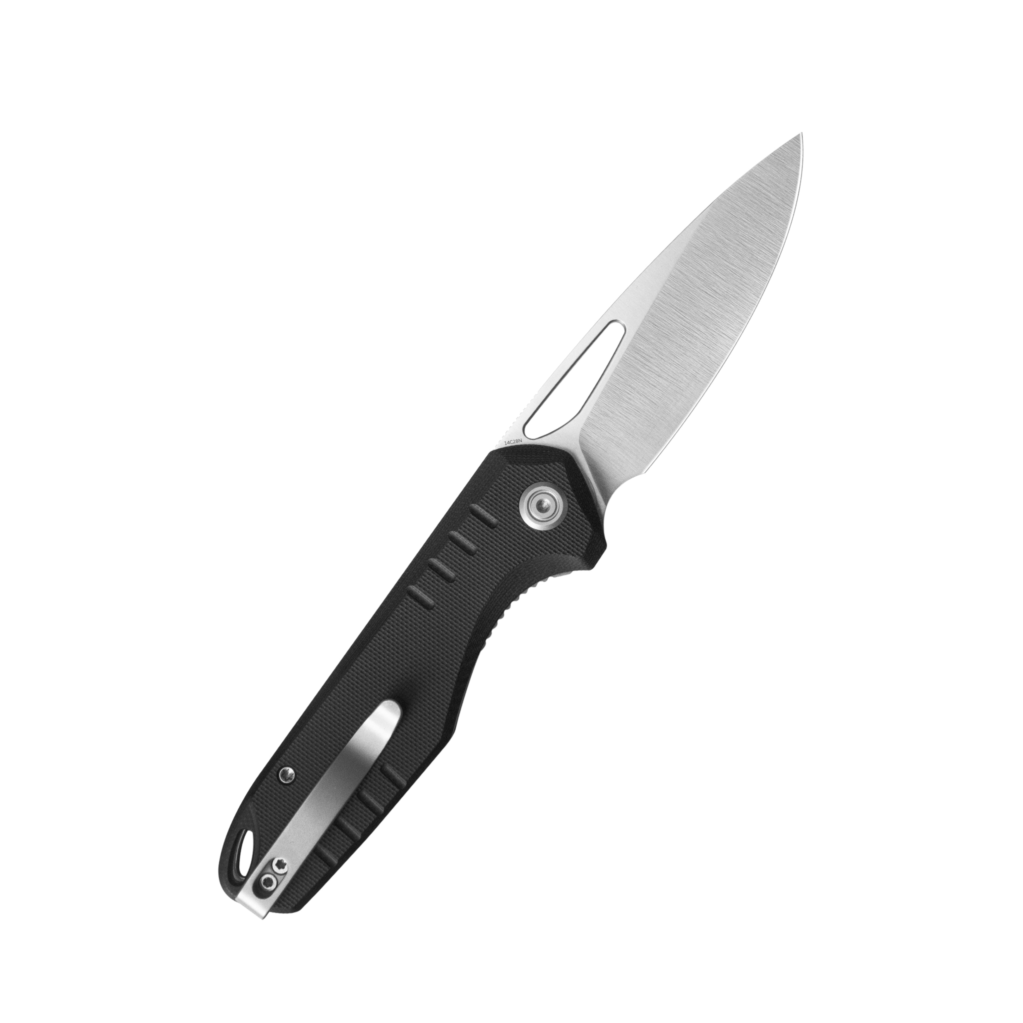 Kubey Doris Liner Lock Front Flipper Folding Knife Black G10 Handle 3.27" Satin Finish 14C28N KU324I