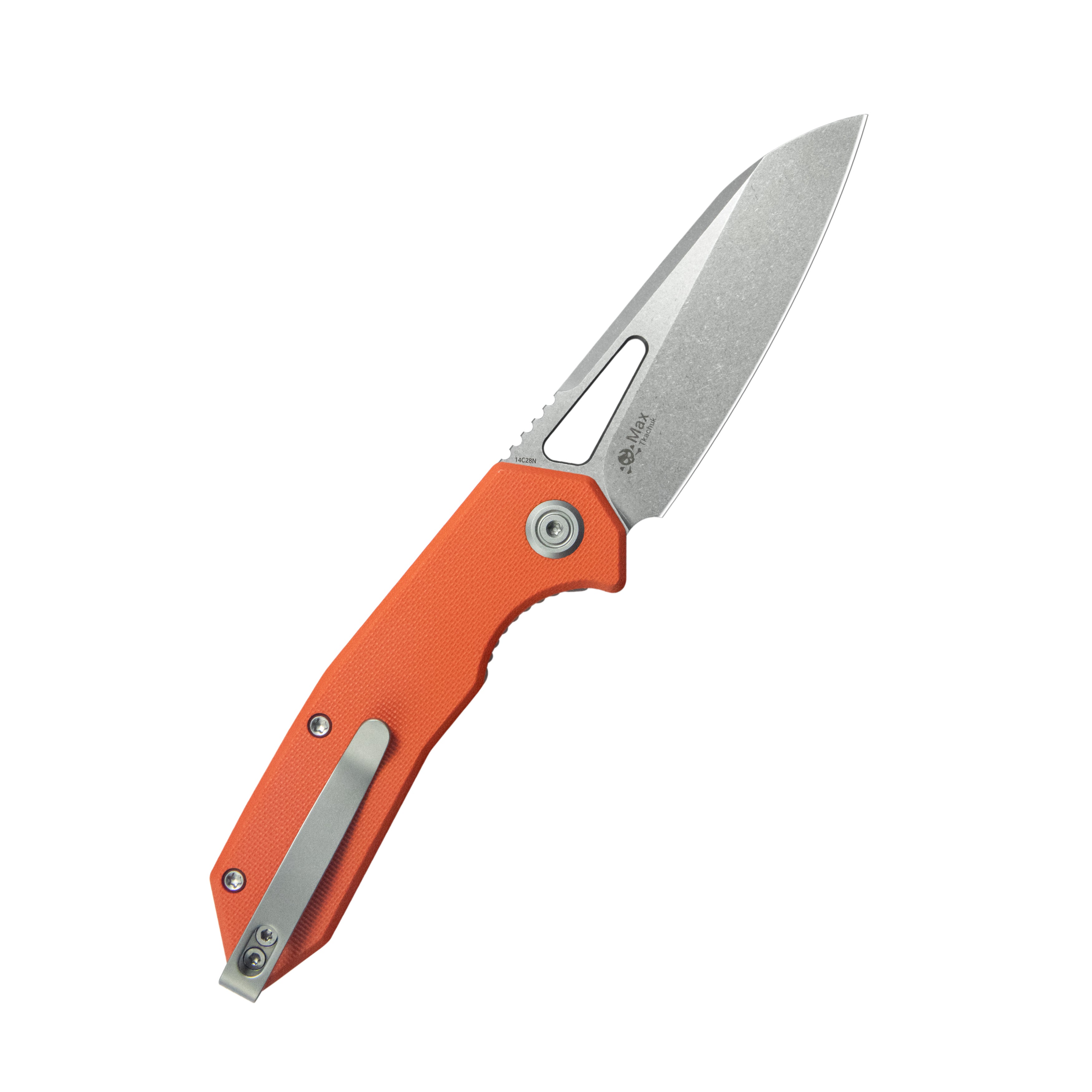 Kubey Vagrant Liner Lock Folding Knife Orange G10 Handle 3.1" Beadblast 14C28N KU291L