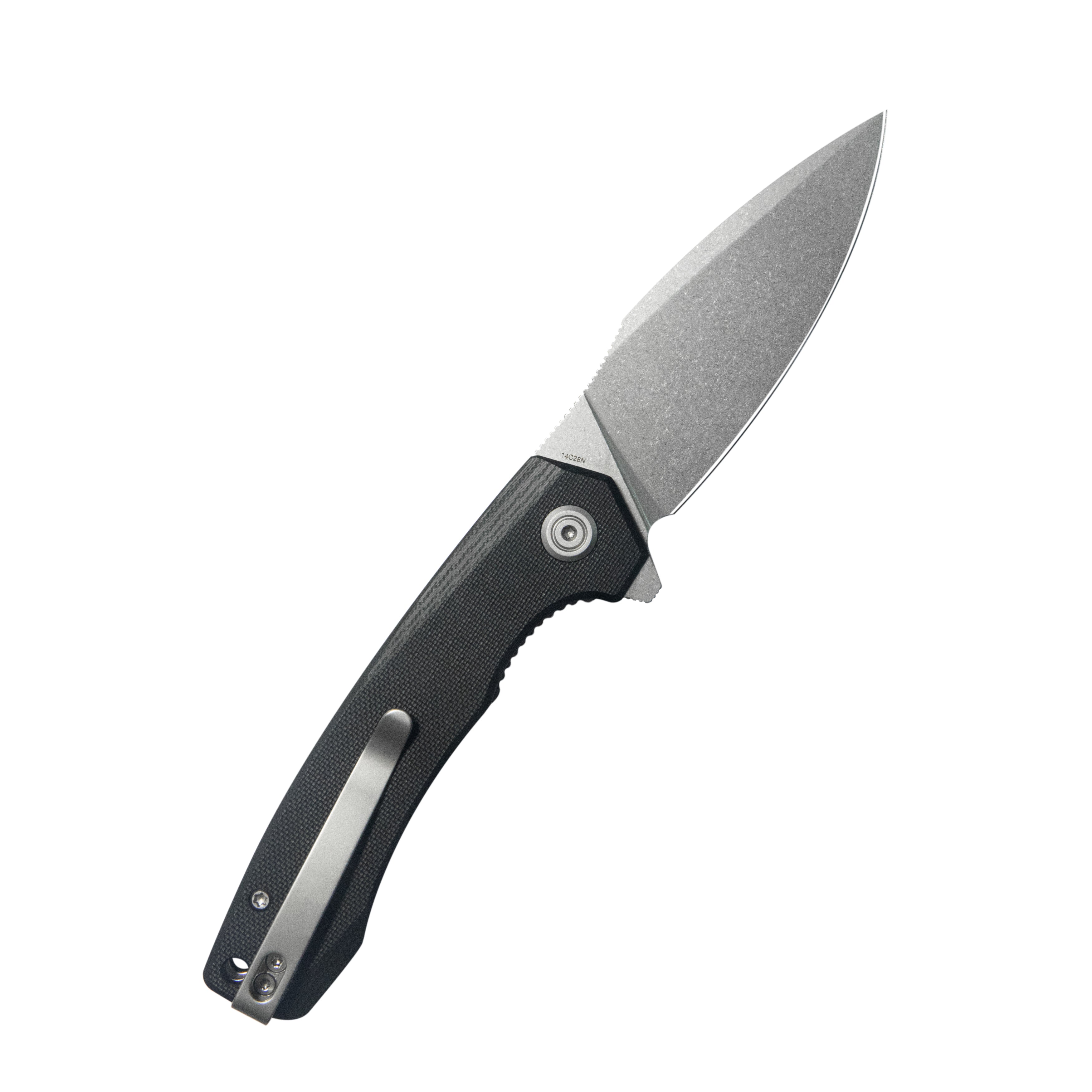 Calyce Liner Lock Flipper Folding Knife Black G10 Handle 3.27" Bead Blasted 14C28N KU901T