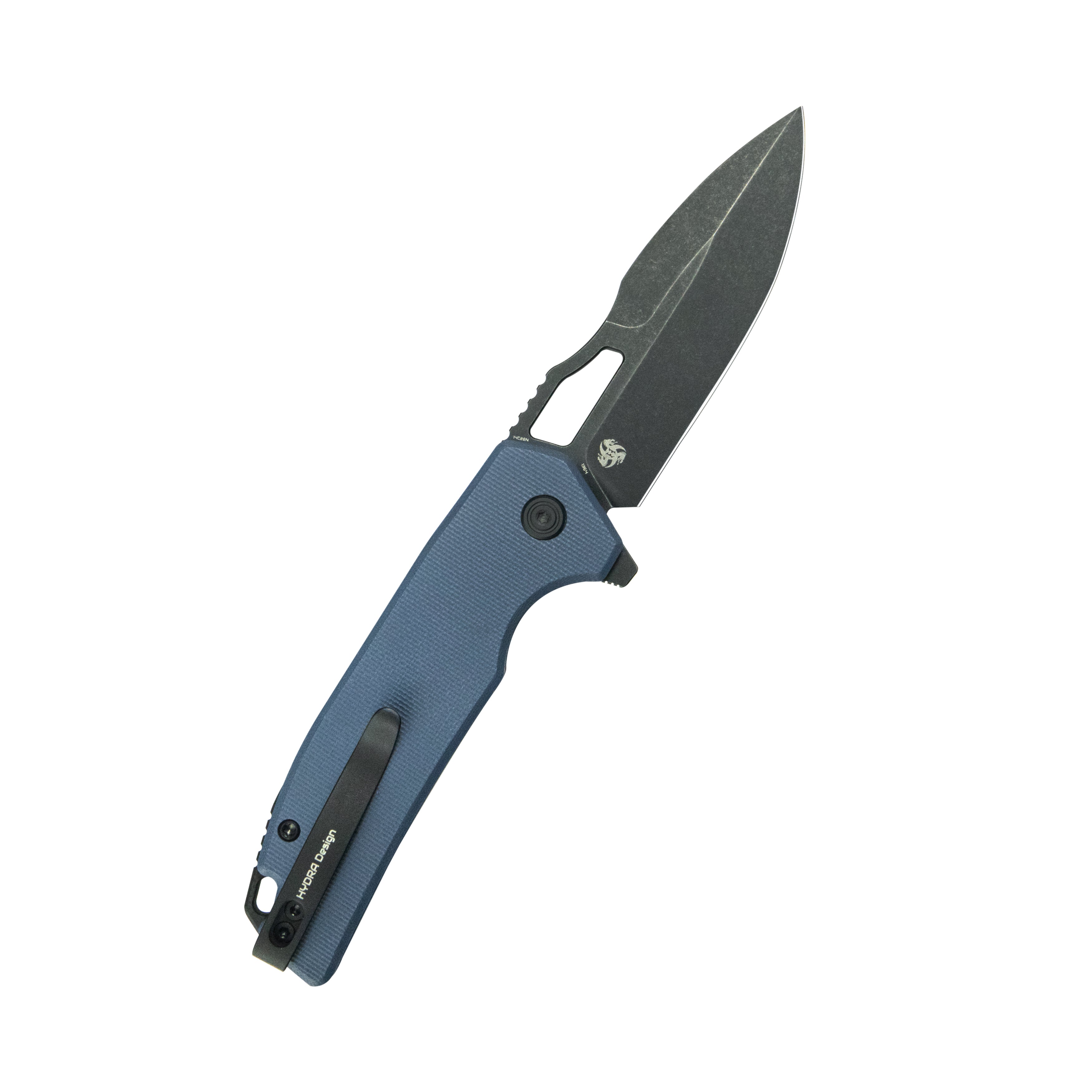 Kubey RDF Pocket Folding Knife Blue G-10 Handle 3.11" Blackwash 14C28N Blade Knife KU316J