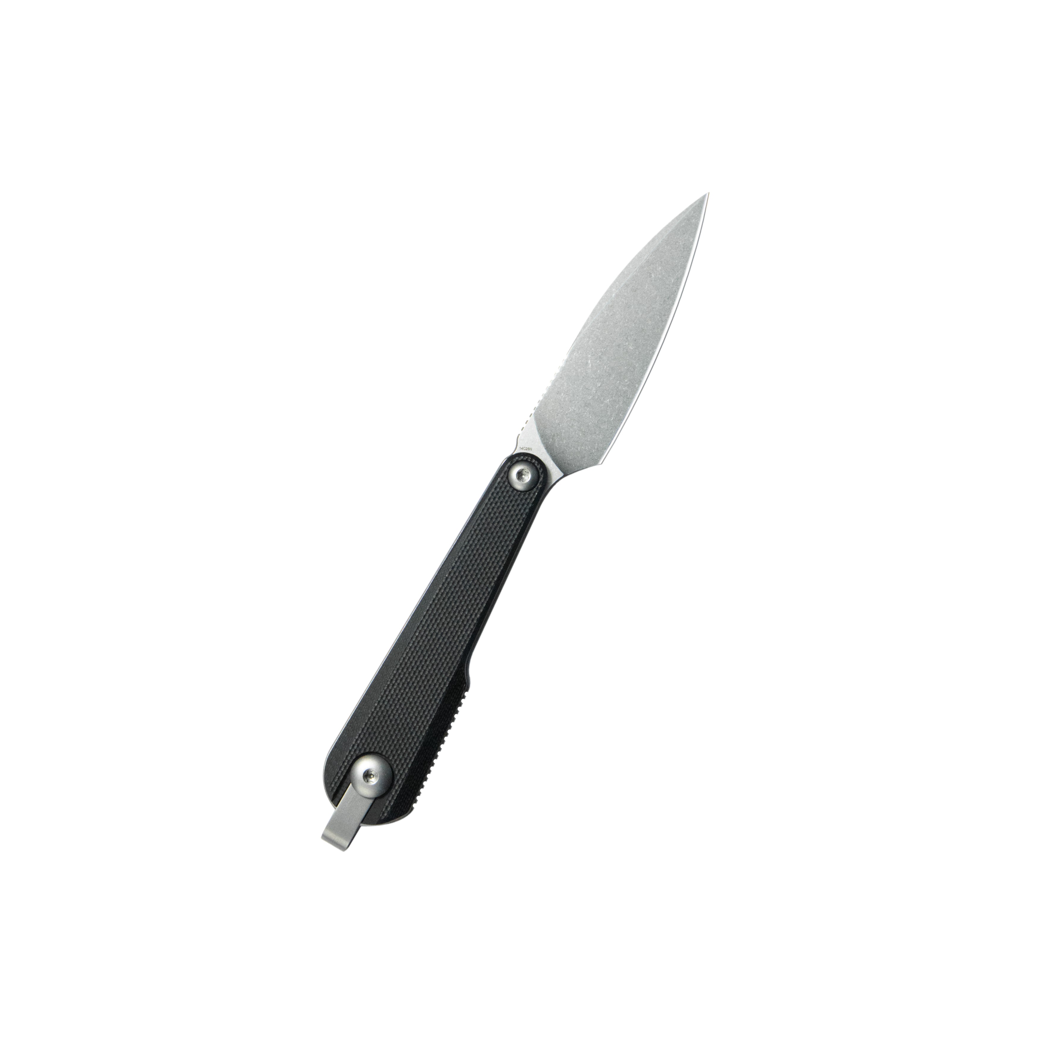 Kubey YAG Fixed Blade Knife Black G10 Handle 2.44" Beadblast 14C28N Blade KU452A