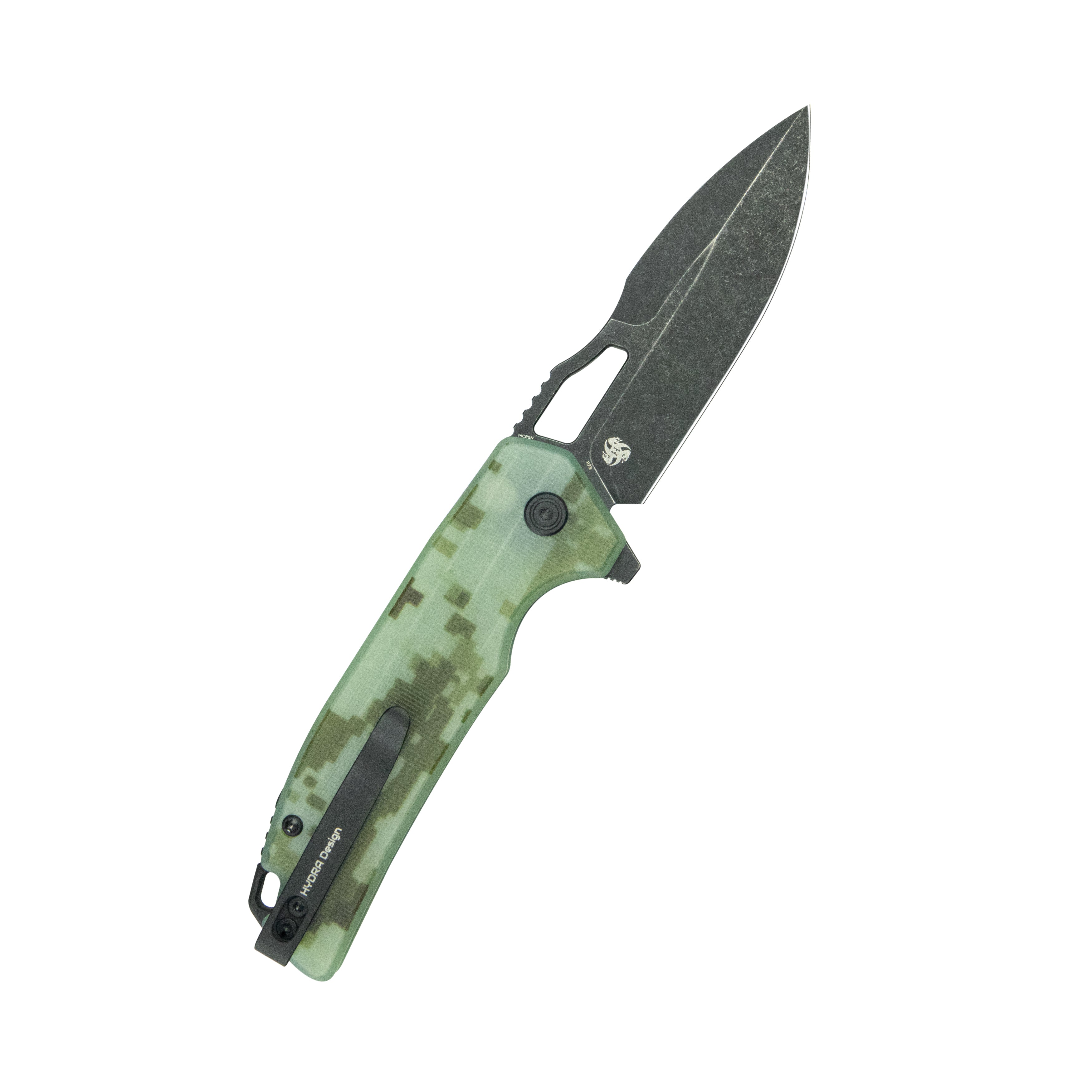 Kubey RDF Pocket Folding Knife Camo G-10 Handle 3.11" Blackwash 14C28N Blade Knife KU316M