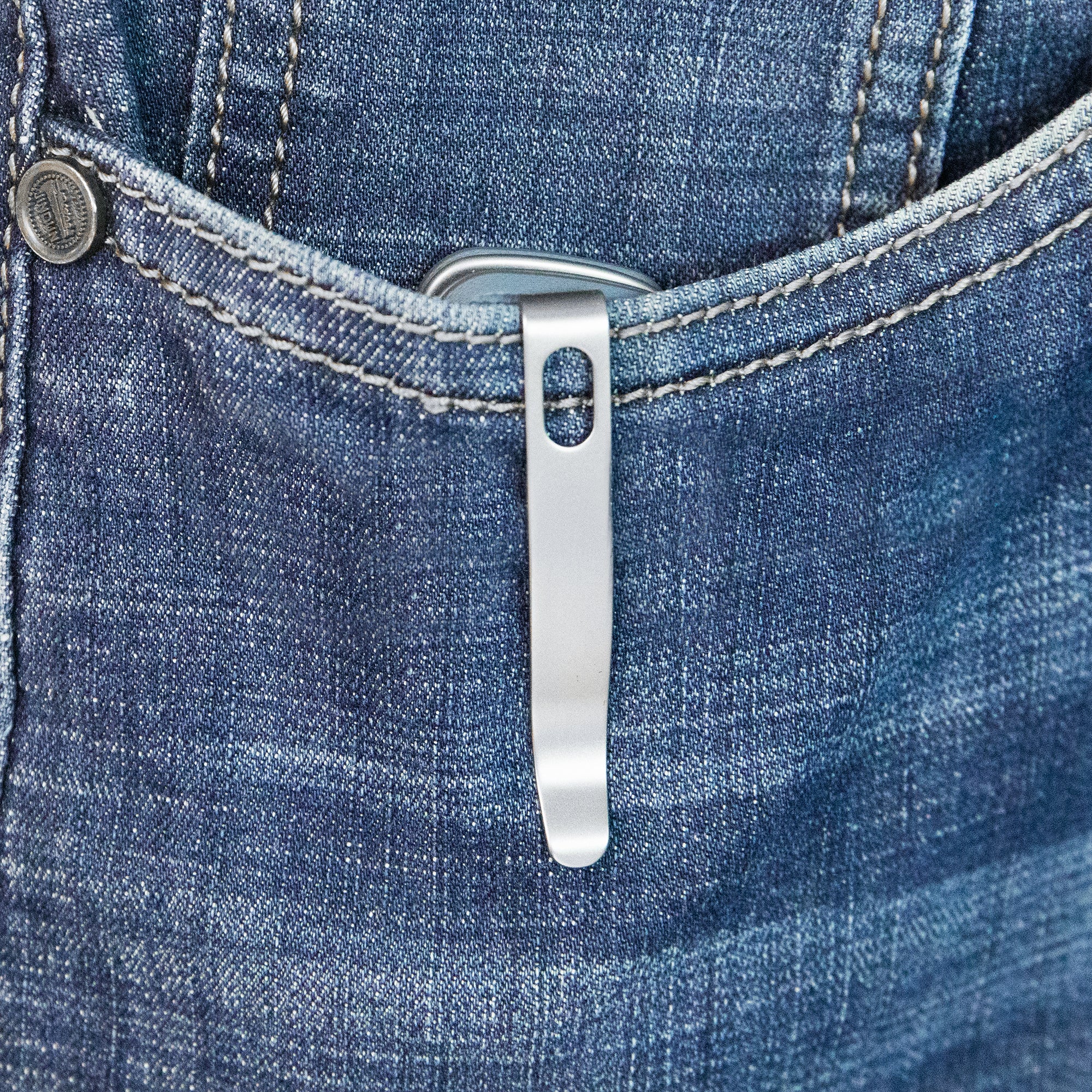 Kubey Hyde Liner Lock Folding Knife Denim Blue G10 Handle 2.95" Sand Blasted 14C28N KU2104D