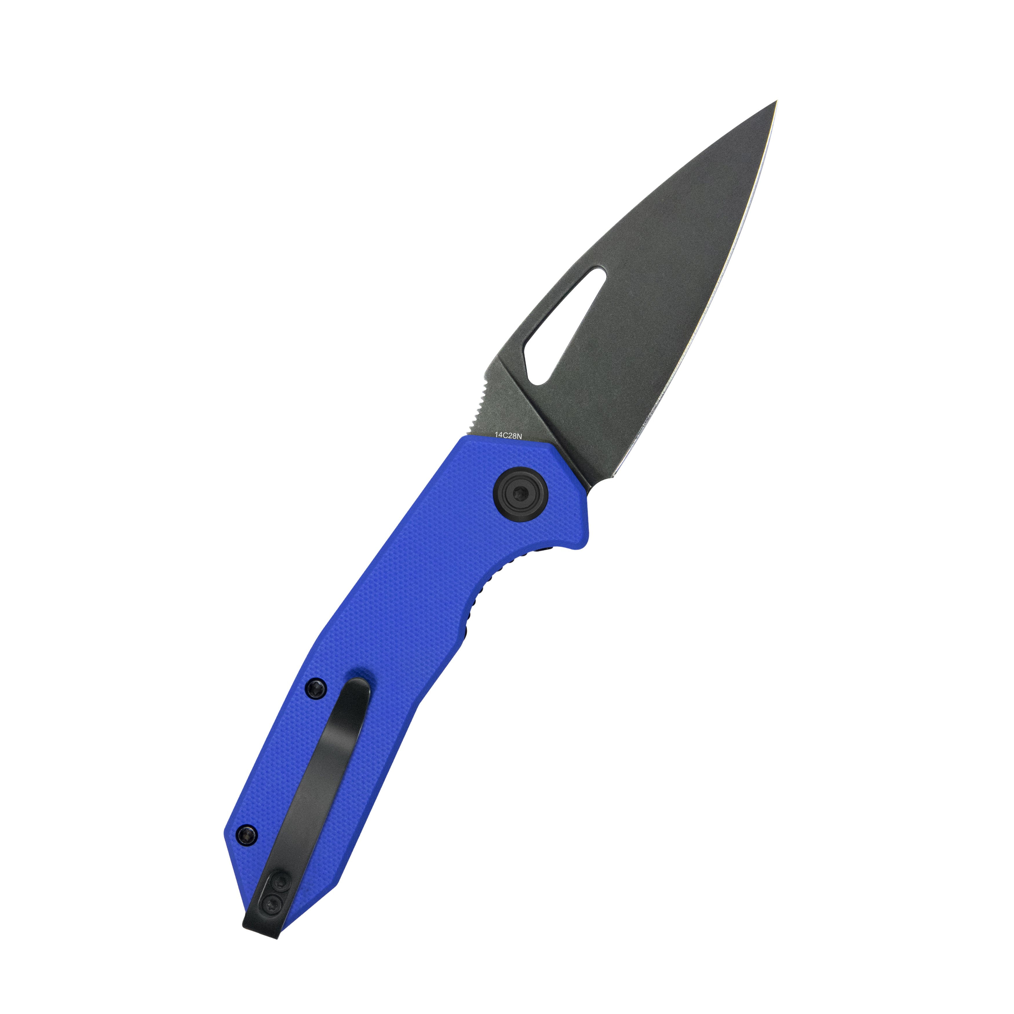 Kubey Coeus Liner Lock Thumb Open Folding Knife Blue G10 Handle EDC knives 3.11" Blackwash 14C28N KU122Y