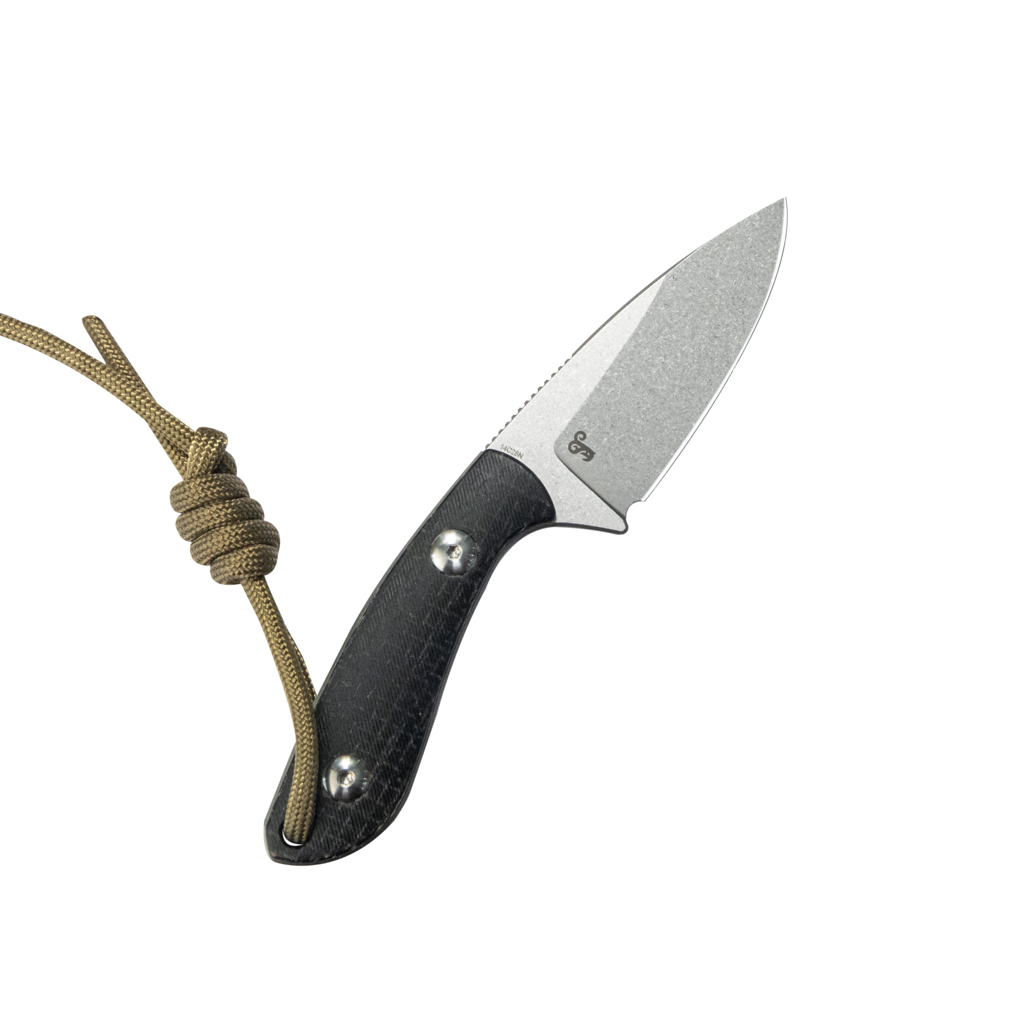 Kubey Bloom Fixed Blade Knife Black Coarse Micarta Handle 2.60" Beadblast 14C28N Blade KU411A