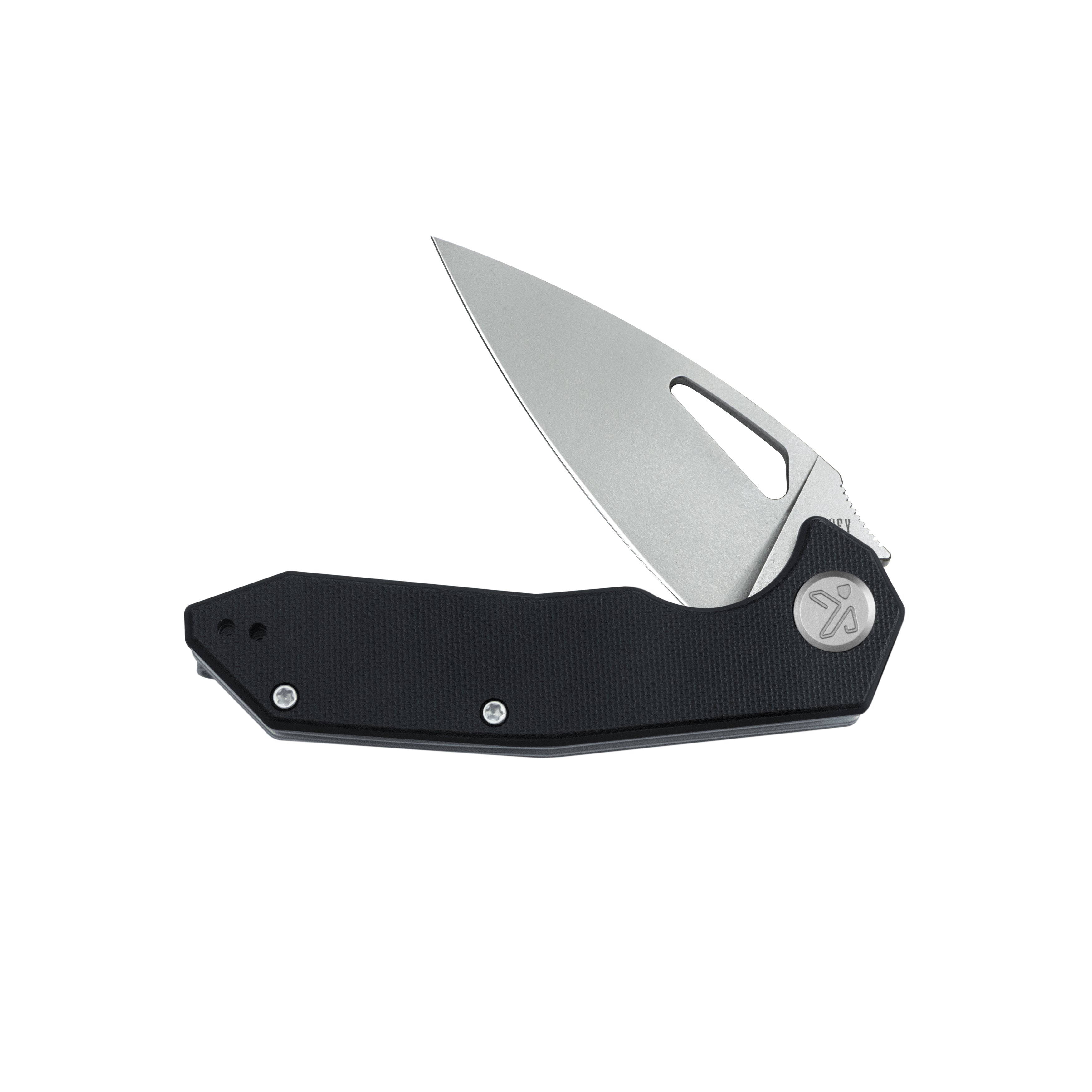 Kubey Coeus Liner Lock Thumb Open Folding Knife Black G10 Handle EDC knives 3.11" Stonewash 14C28N KU122U