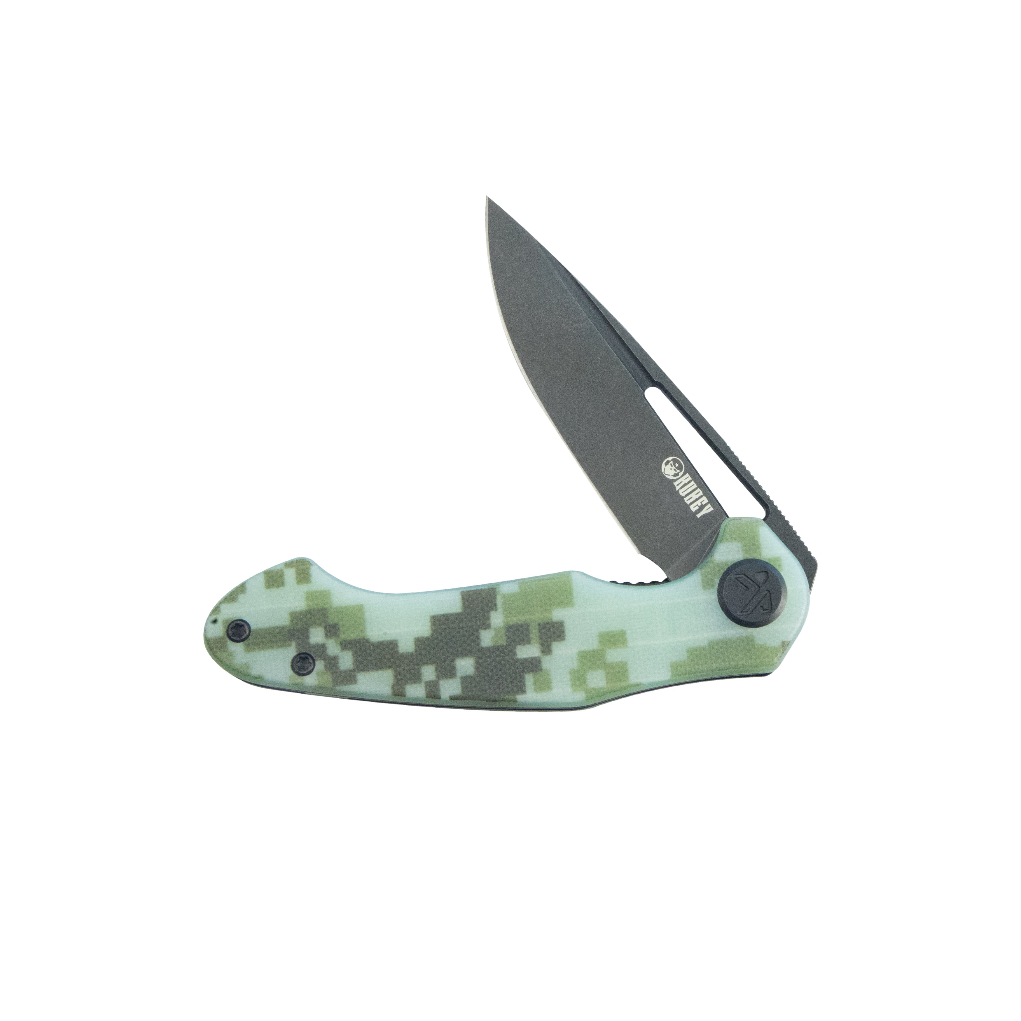 Kubey Dugu Liner Lock Folding Knife Camo G10 Handle 2.91'' Blackwash 14C28N Blade KU210L