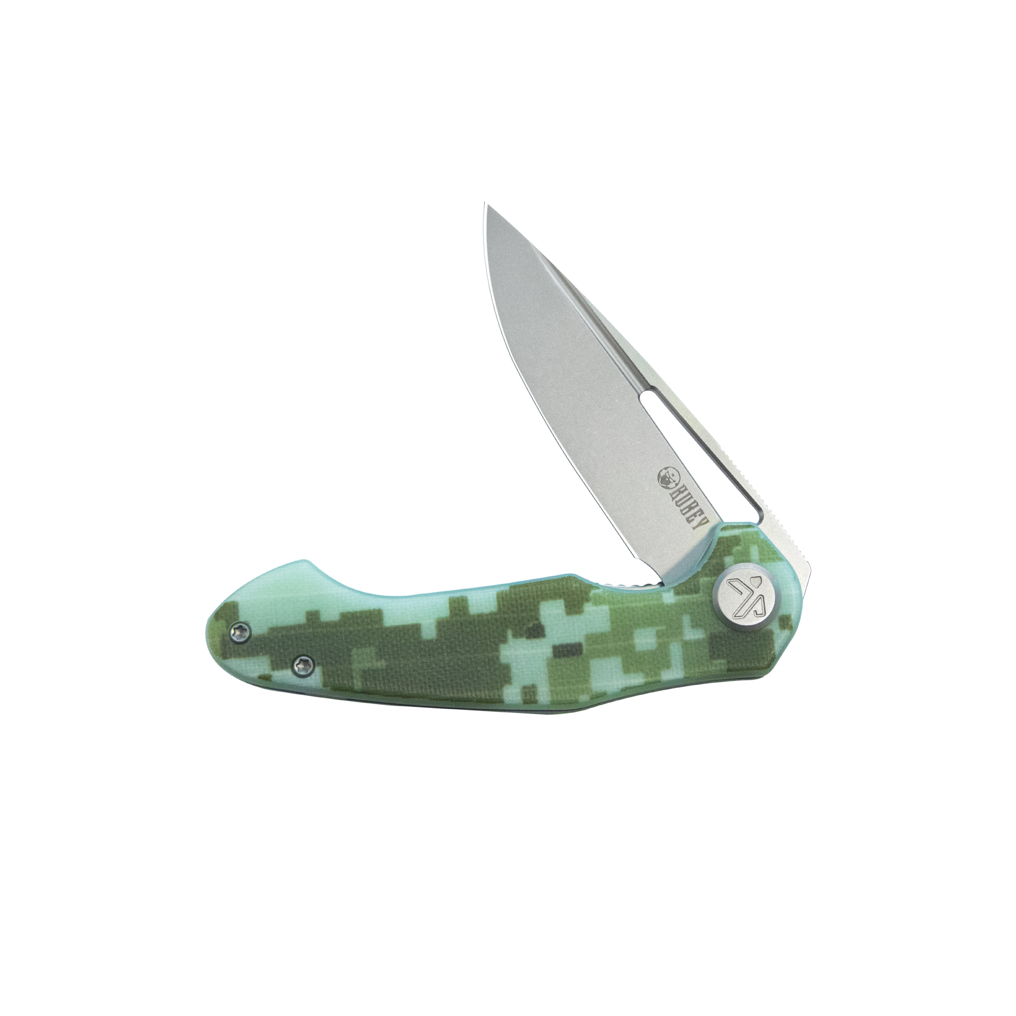 Kubey Dugu Liner Lock Folding Knife Camo G10 Handle 2.91'' Beadblast 14C28N Blade KU210H