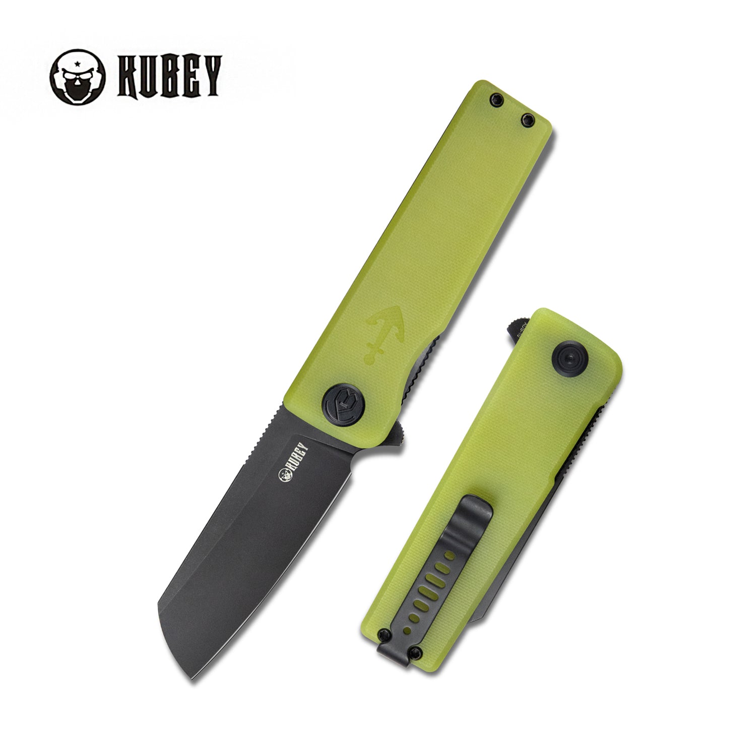 Sailor Liner Lock Flipper Outdoor Pocket Knife Translucent Yellow G10 Handle 3.11" Blackwashed AUS-10 Blade KU317B
