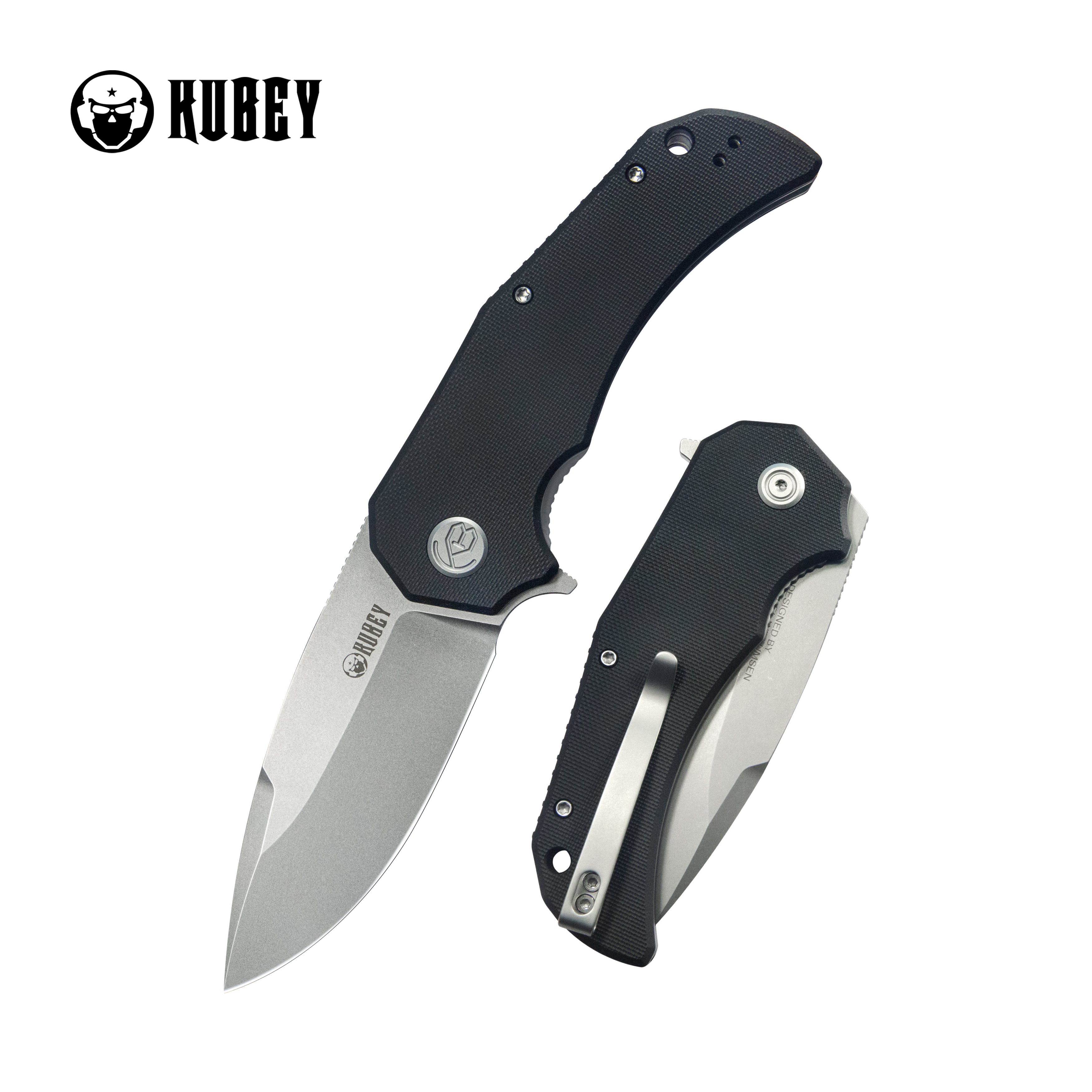 Mikkel Willumsen Design Bravo one Drop Point Outdoor Folding Camping Knife Black G10 Handle 3.39" Beadblast AUS-10 KU319H
