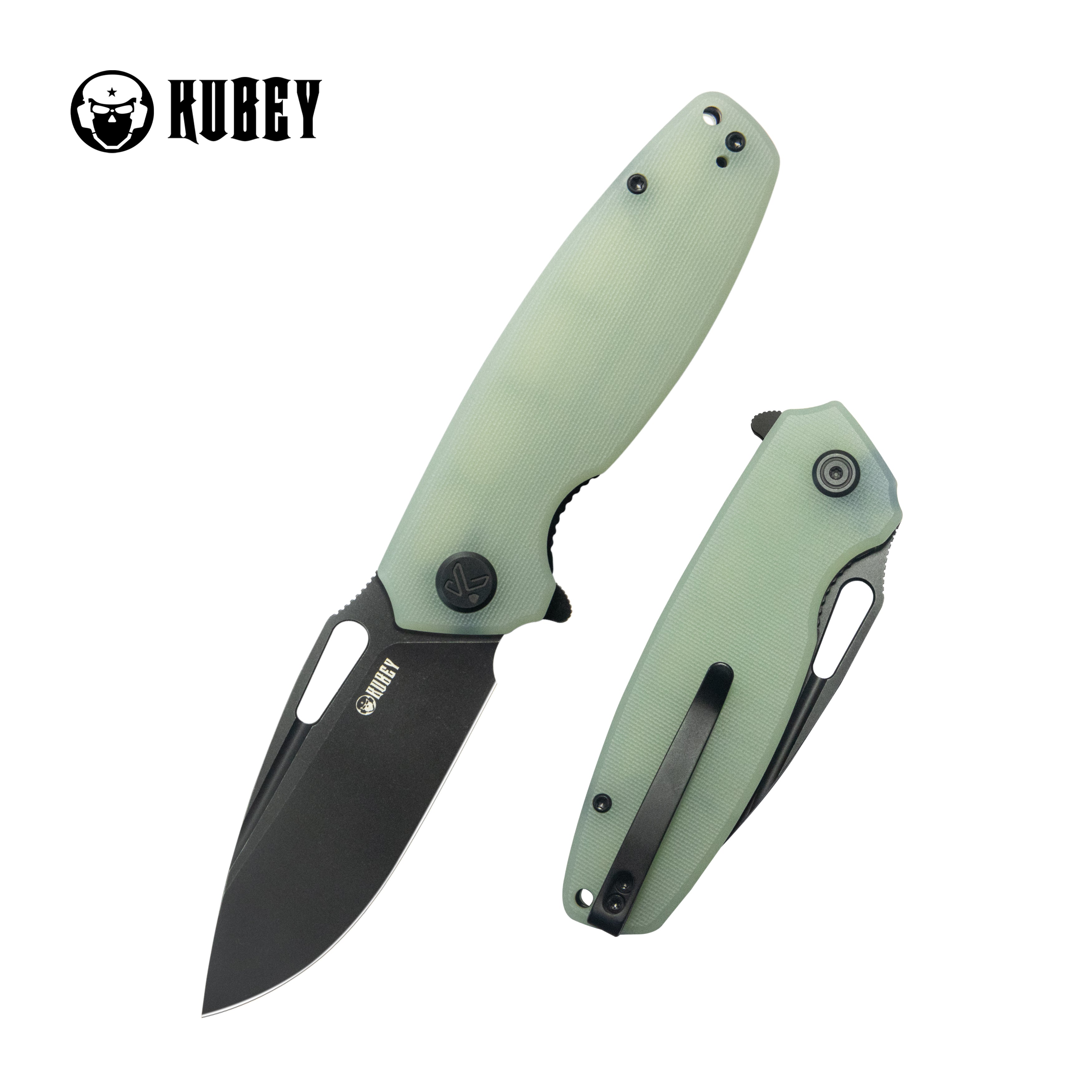 Tityus Liner Lock Flipper Folding Knife Jade Handle 3.39" Blackwash 14C28N KU322X
