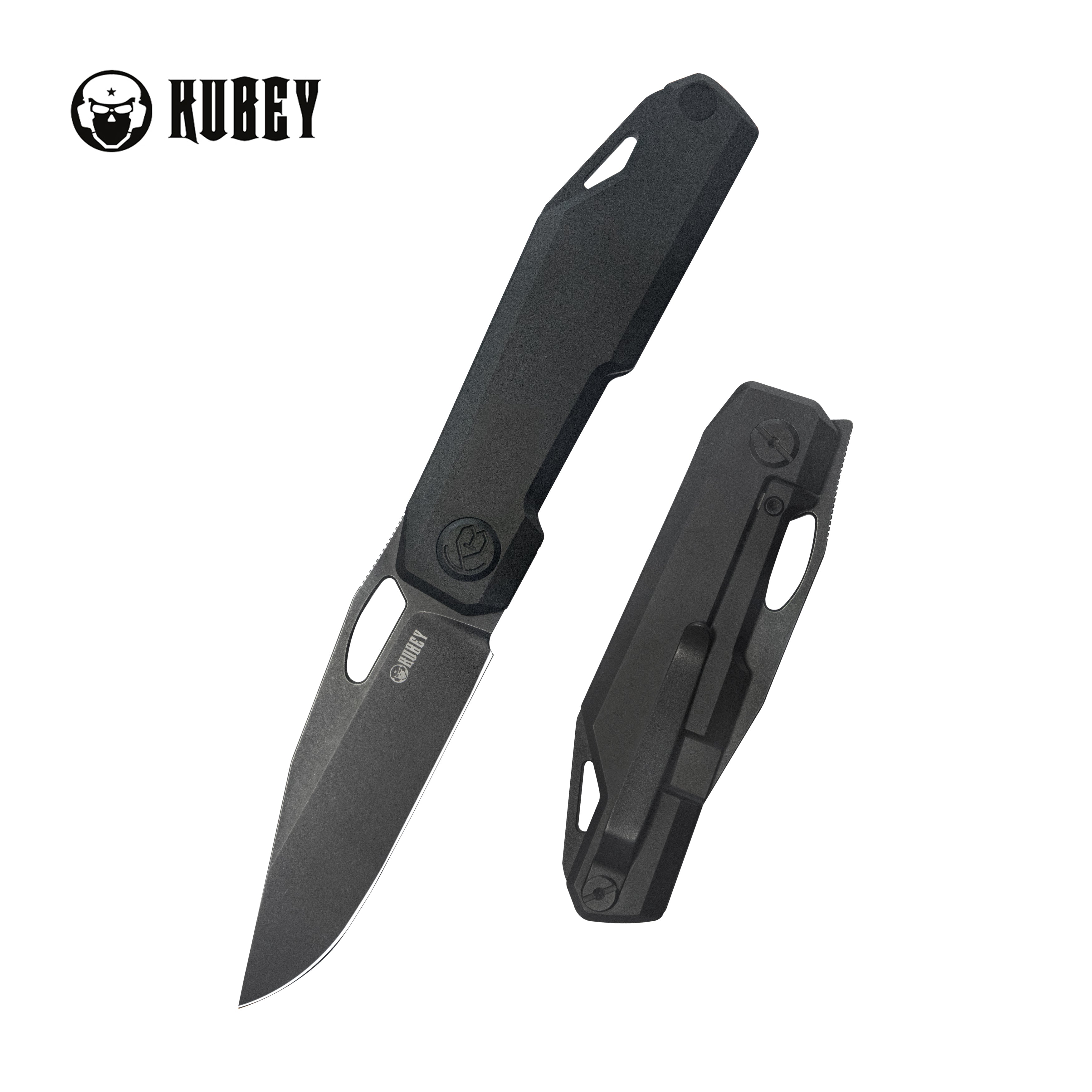 Kubey Verijero Fronter Flipper Pocket Folding Knife Black Coating 6AL4