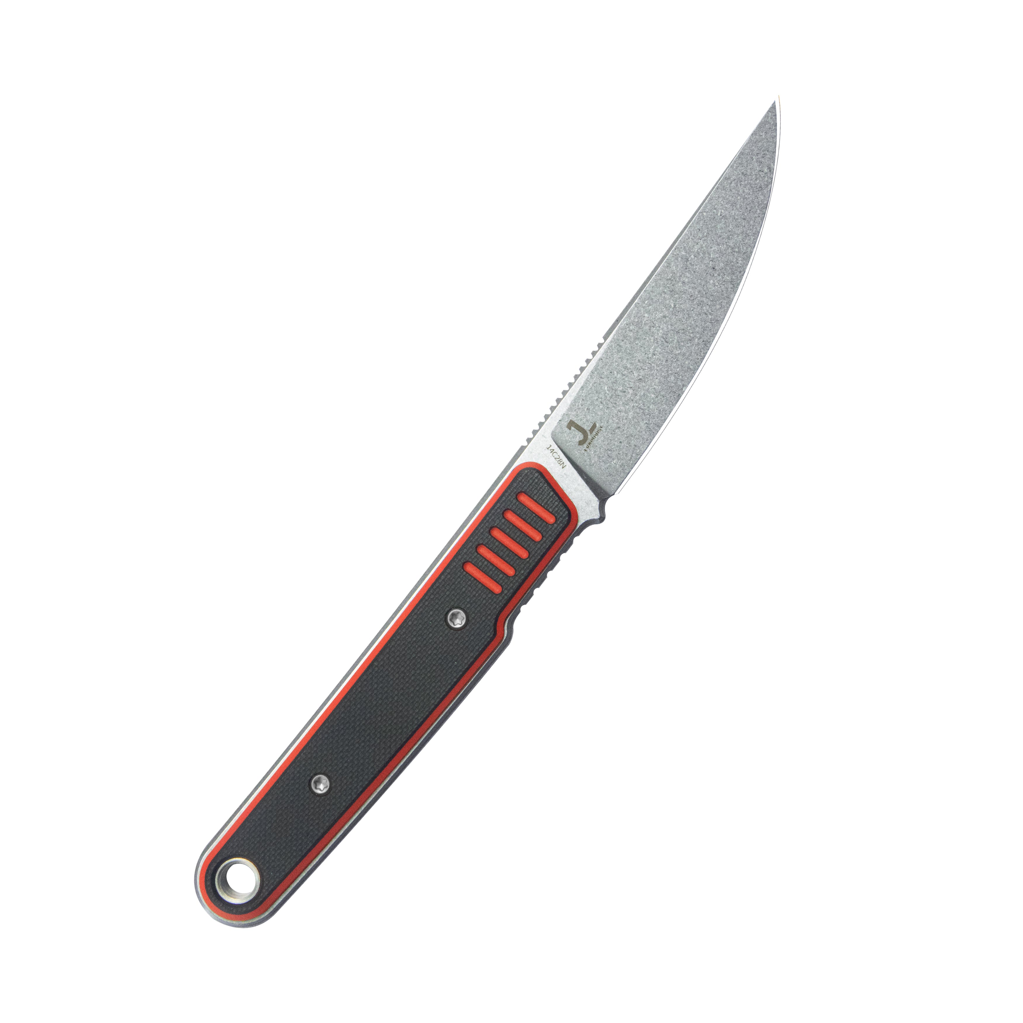 Kubey JL Kwaiken Fixie Every Day Carry Fixed Blade Knife Red Black G-10 3.11'' Beadblast 14C28N KU355A