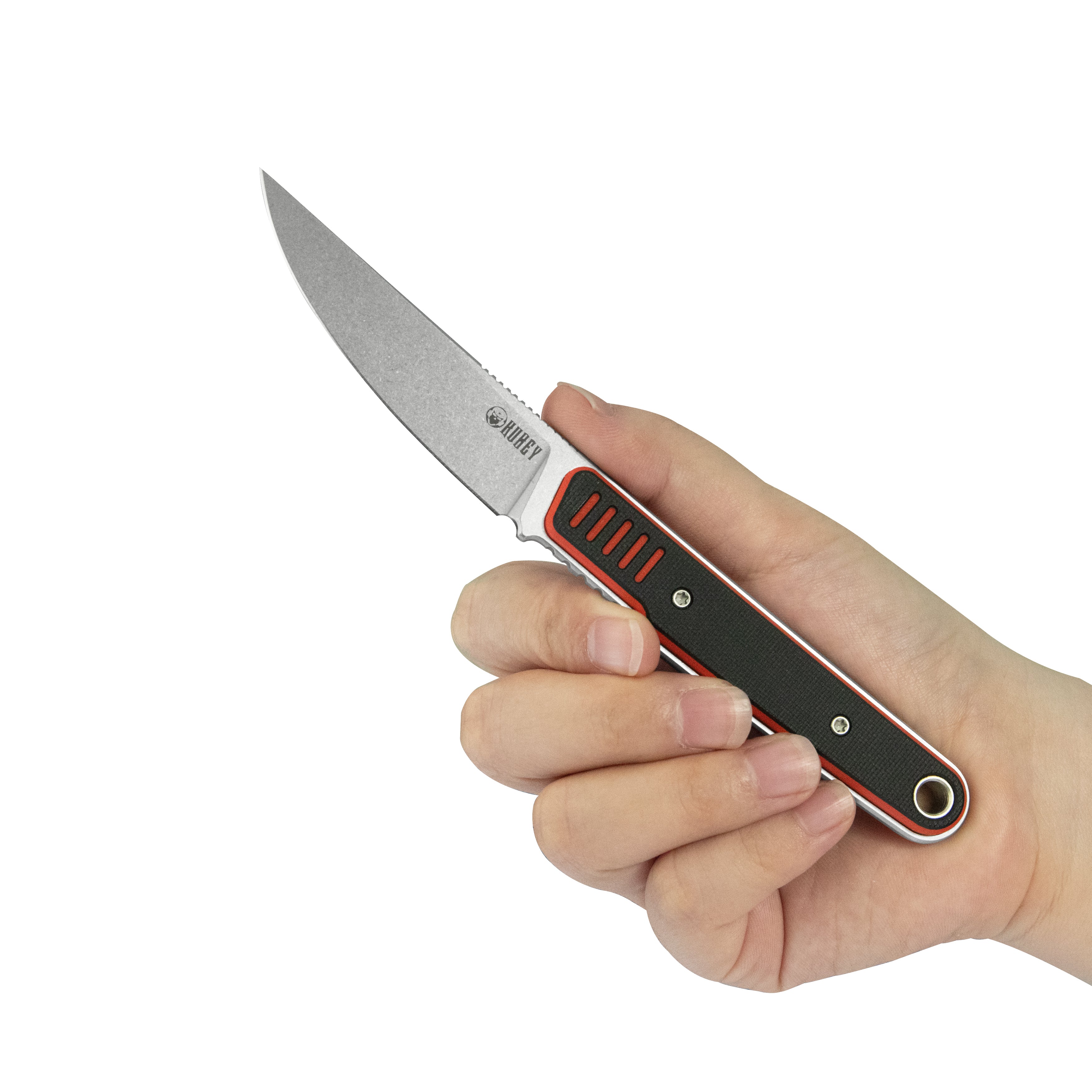 Kubey JL Kwaiken Fixie Every Day Carry Fixed Blade Knife Red Black G-10 3.11'' Beadblast 14C28N KU355A