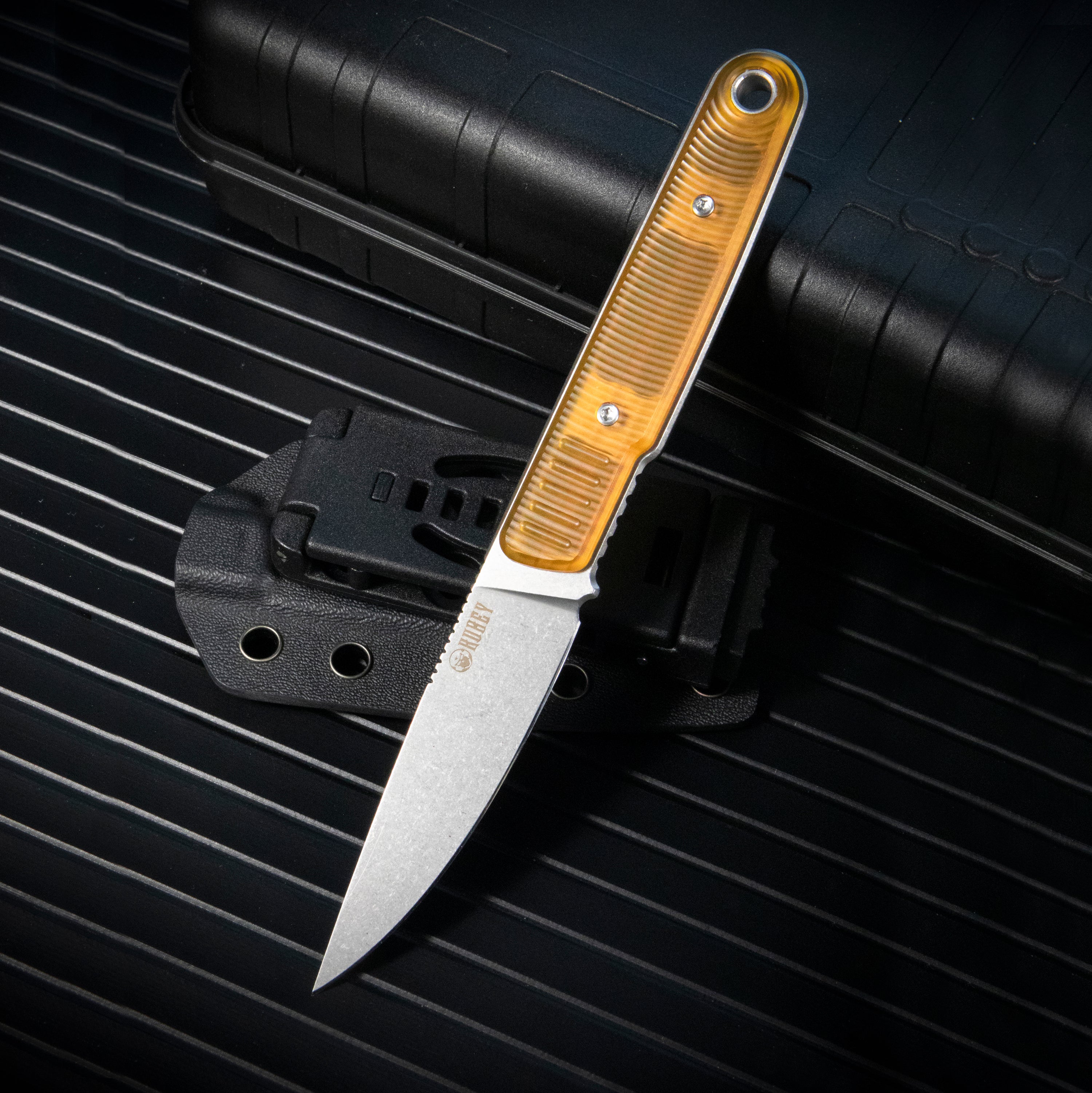 Kubey JL Drop Point Fixie Every Day Carry Fixed Blade Knife Red Black G-10 3.11'' Drop Point Beadblast 14C28N KU356D