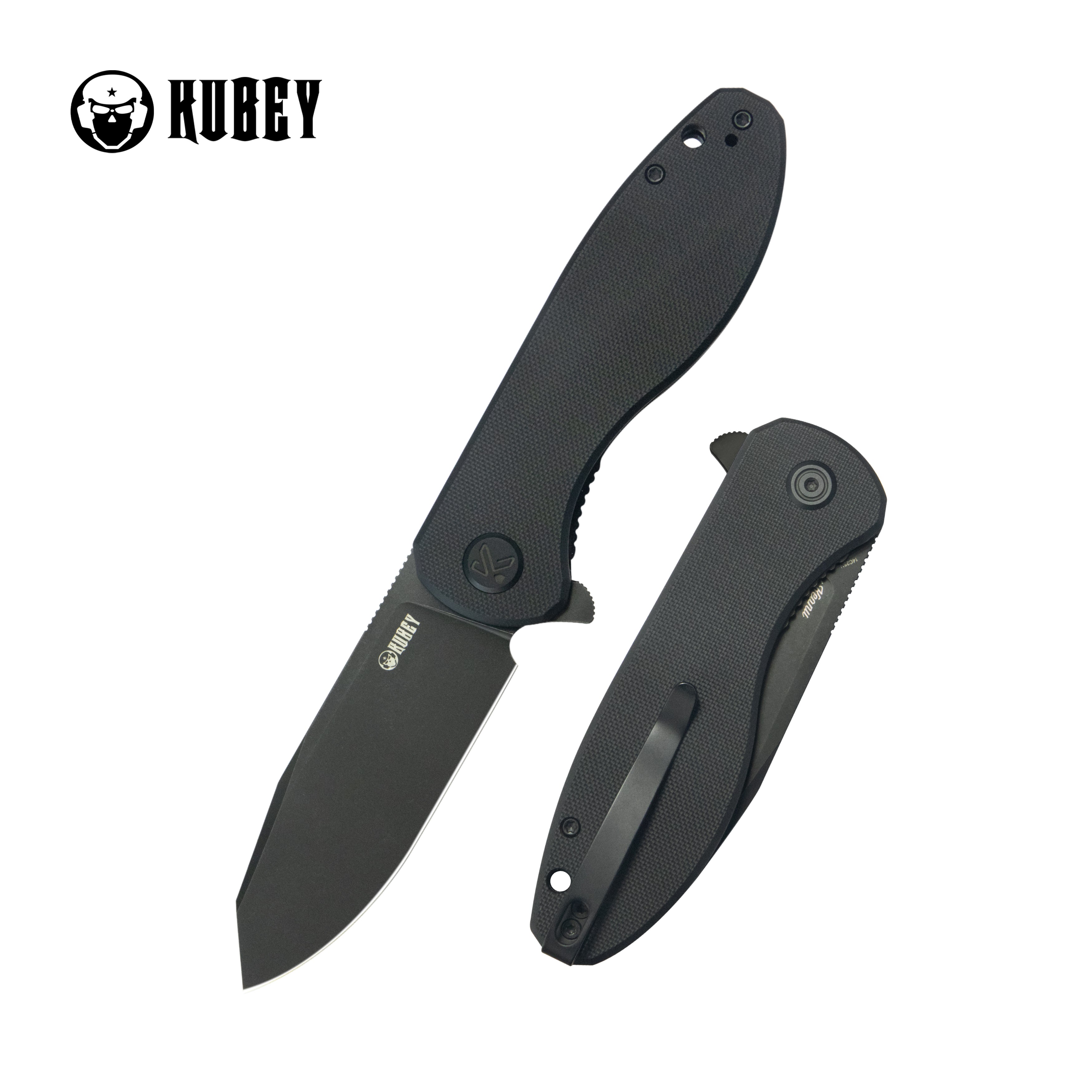 Master Chief Outdoor Folding Pocket Knife Black G10 Handle 3.43" Blackwash 14C28N KU358N