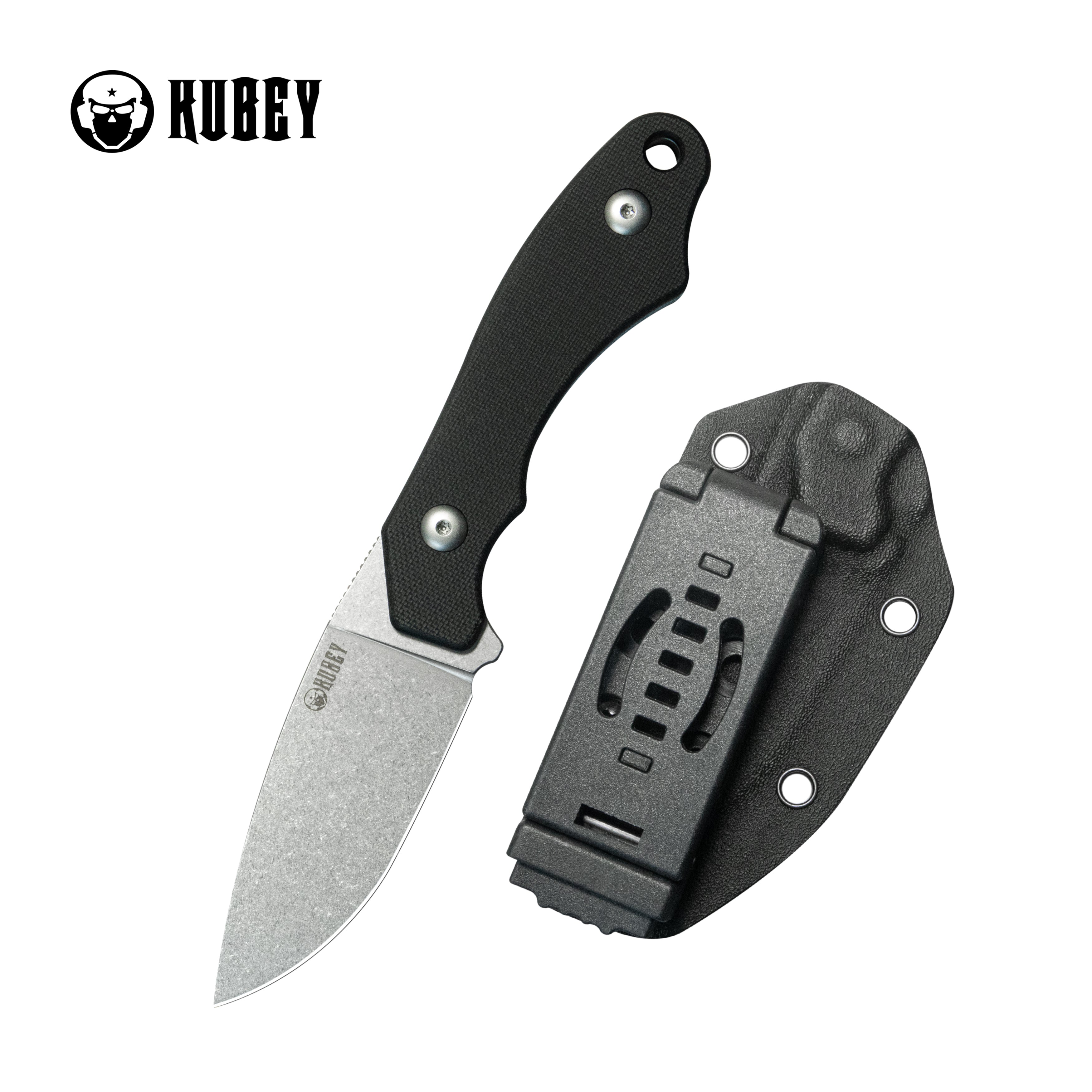TLB I Drop Point EDC Fixed Blade Knife Black G-10 Handle 2.8" Beadblast 14C28N with Kydex Sheath KU467A