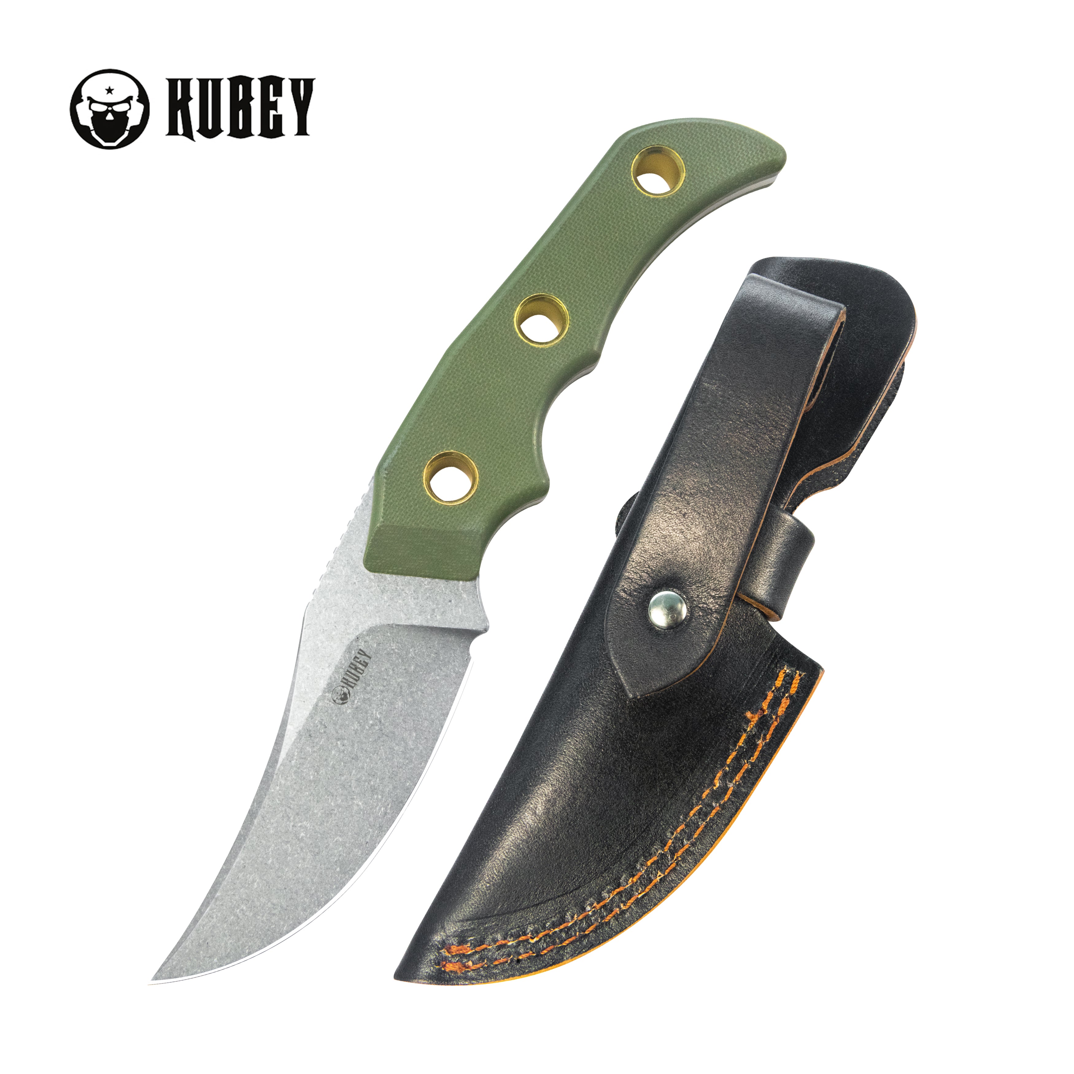 Mikkel Willumsen Design Blade Hunter Clip Point EDC Fixed Blade Knife Green G10 Handle 3.38" Beadblast 14C28N KU375C