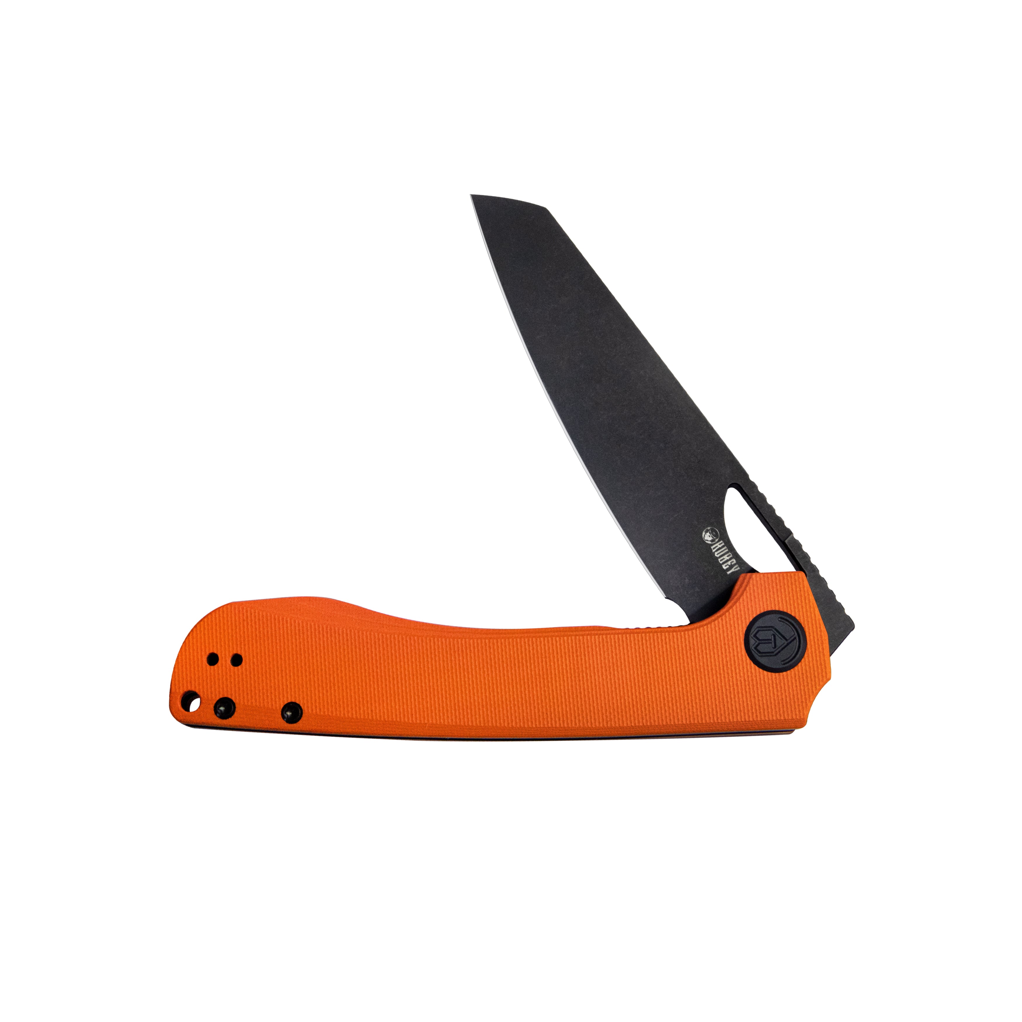 Elang Liner Lock Folding Knife Orange G10 Handle 3.94" Blackwashed Sheepsfoot AUS-10 KU365B