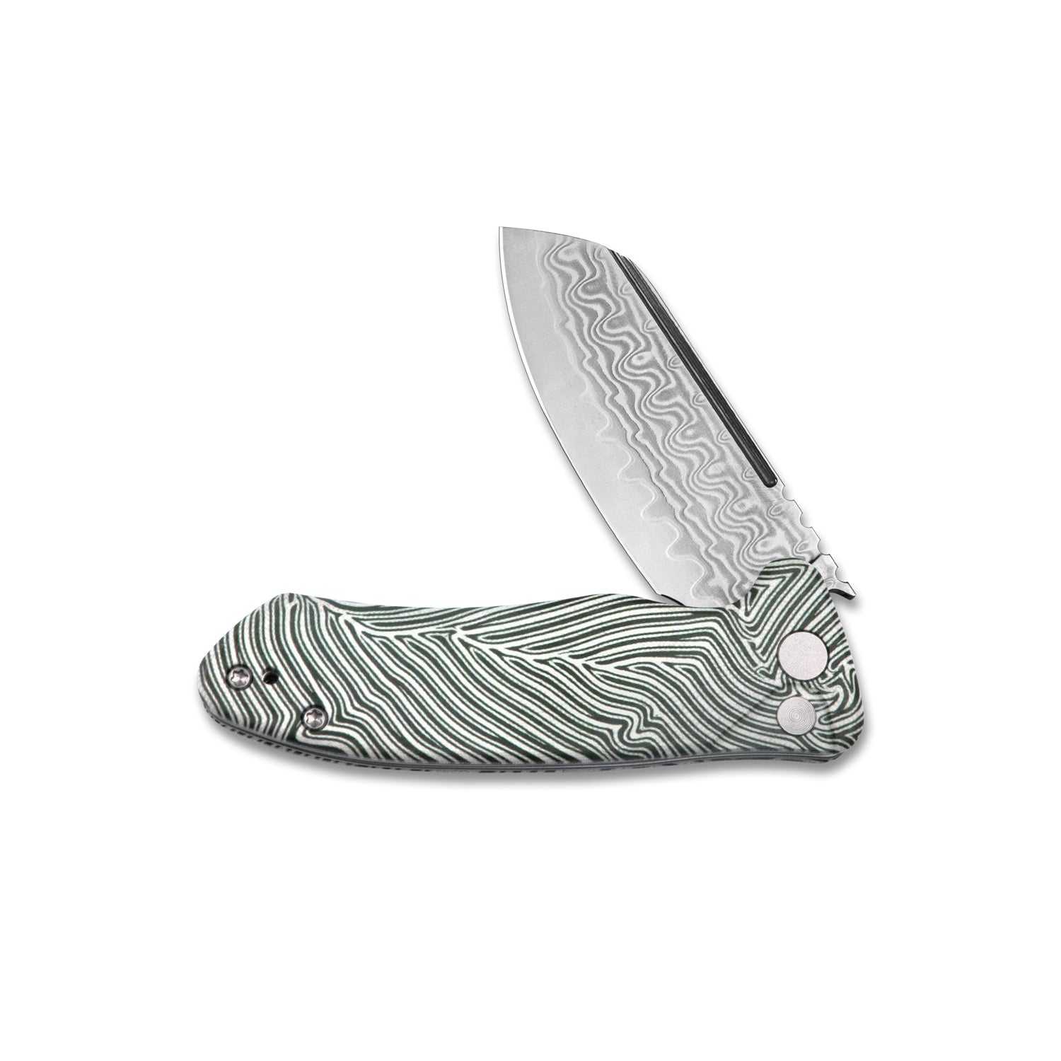 Creon Buttonlock Damascus White Green KU336A