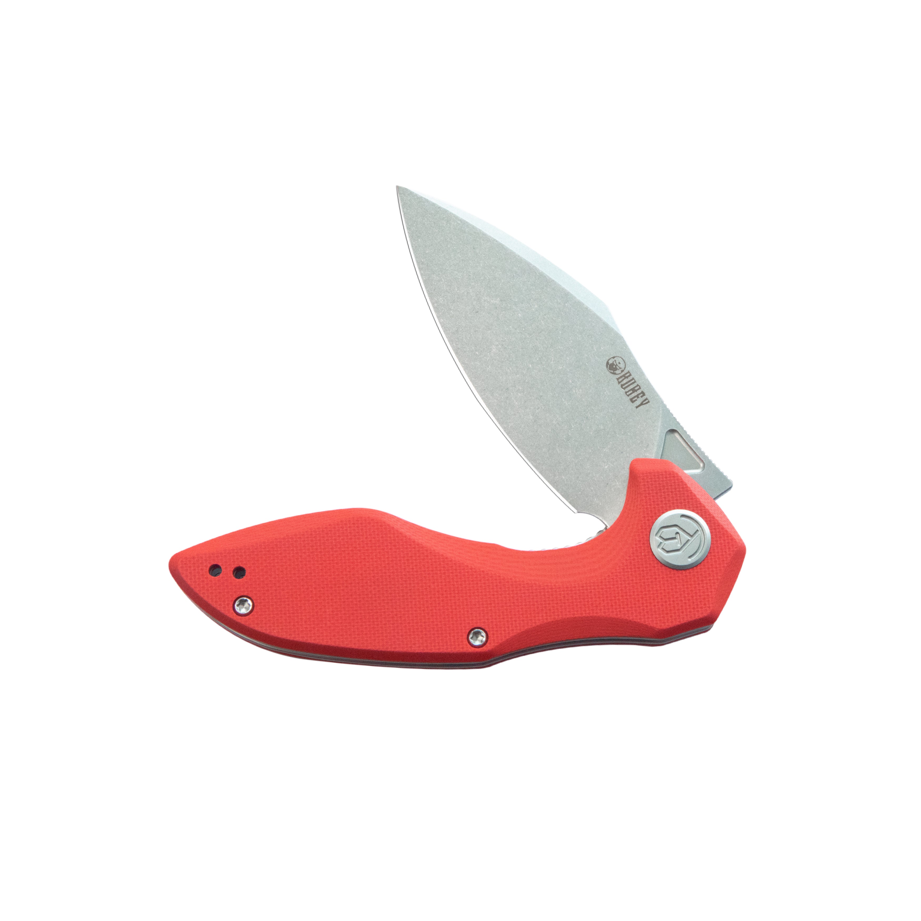 Kubey Noble Flipper Folding Knife Red G10 Handle 3.15" Beadblast 14C28N KU236L