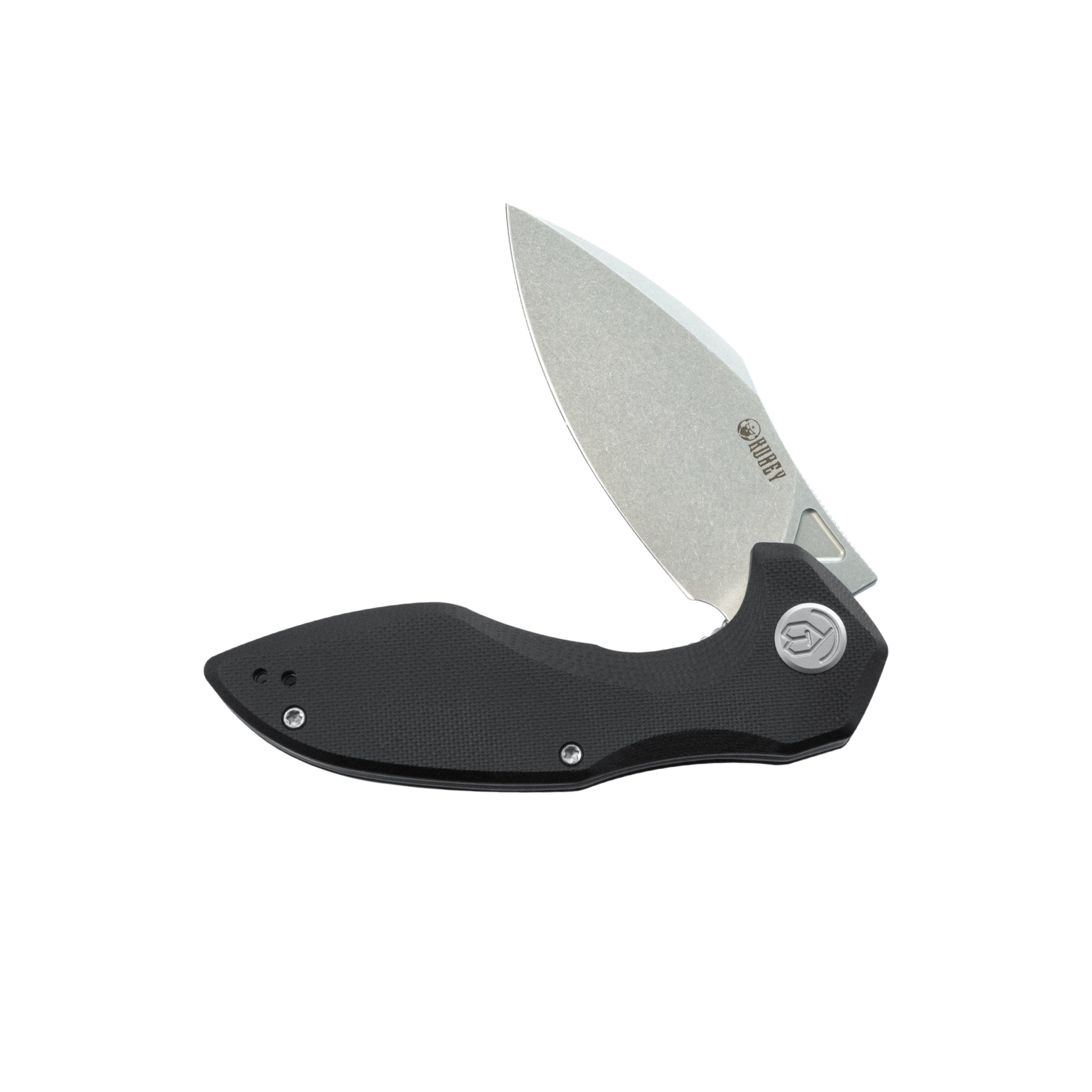 Kubey Noble Flipper Folding Knife Black G10 Handle 3.15" Beadblast 14C28N KU236K