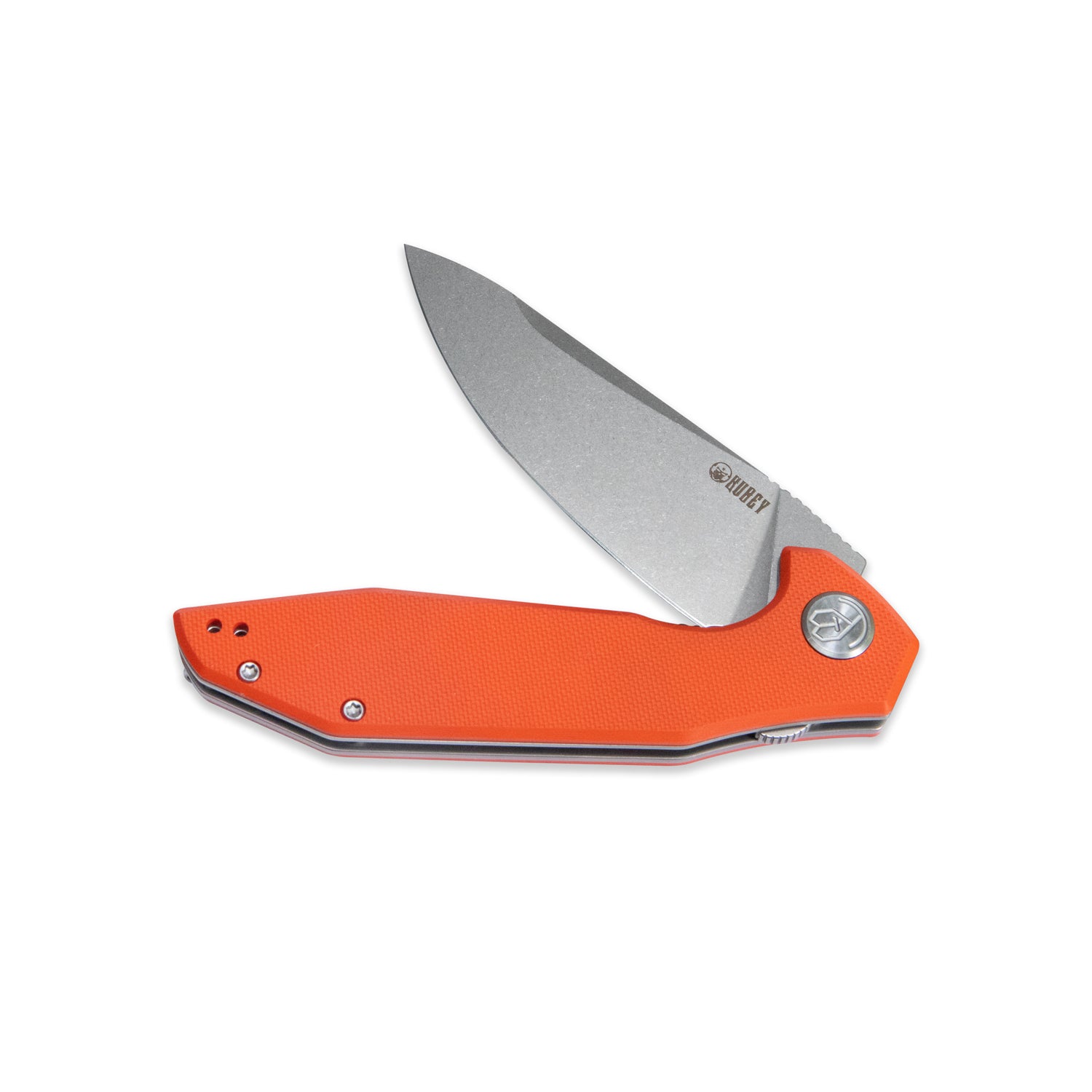 Nova Liner Lock Flipper Folding Pocket Knife Orange G10 Handle Beadblasted D2 KU117H