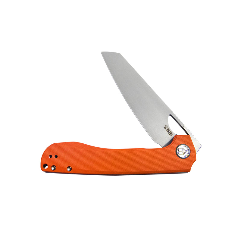 Elang Liner Lock Folding Knife Orange G10 Handle 3.94" Bead Blasted Sheepsfoot AUS-10 KU365A
