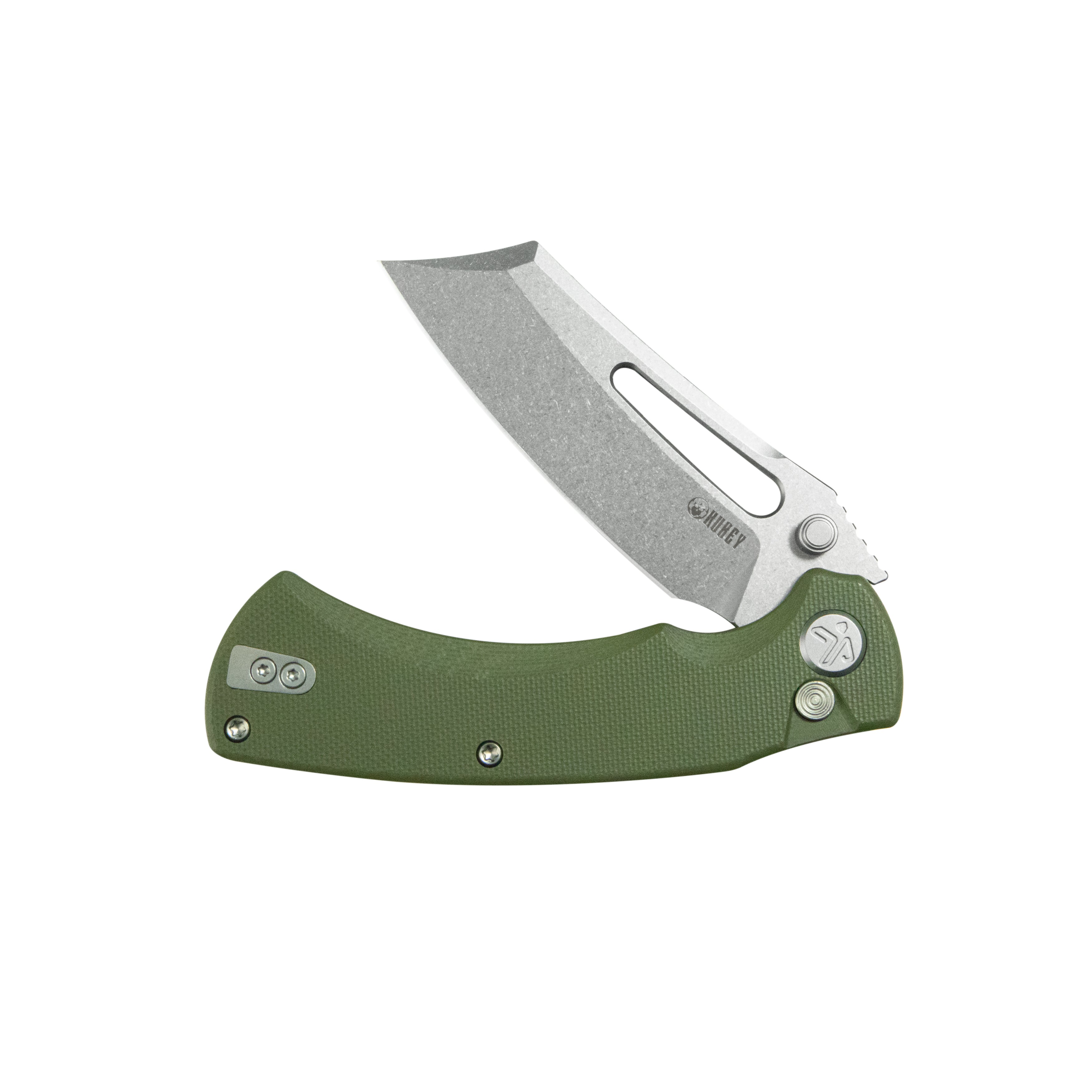 Kubey Dheo EDC Folding Knife Green G-10 Handle 3.15" Beadblast Sandvik 14C28N Blade Knife KU378B