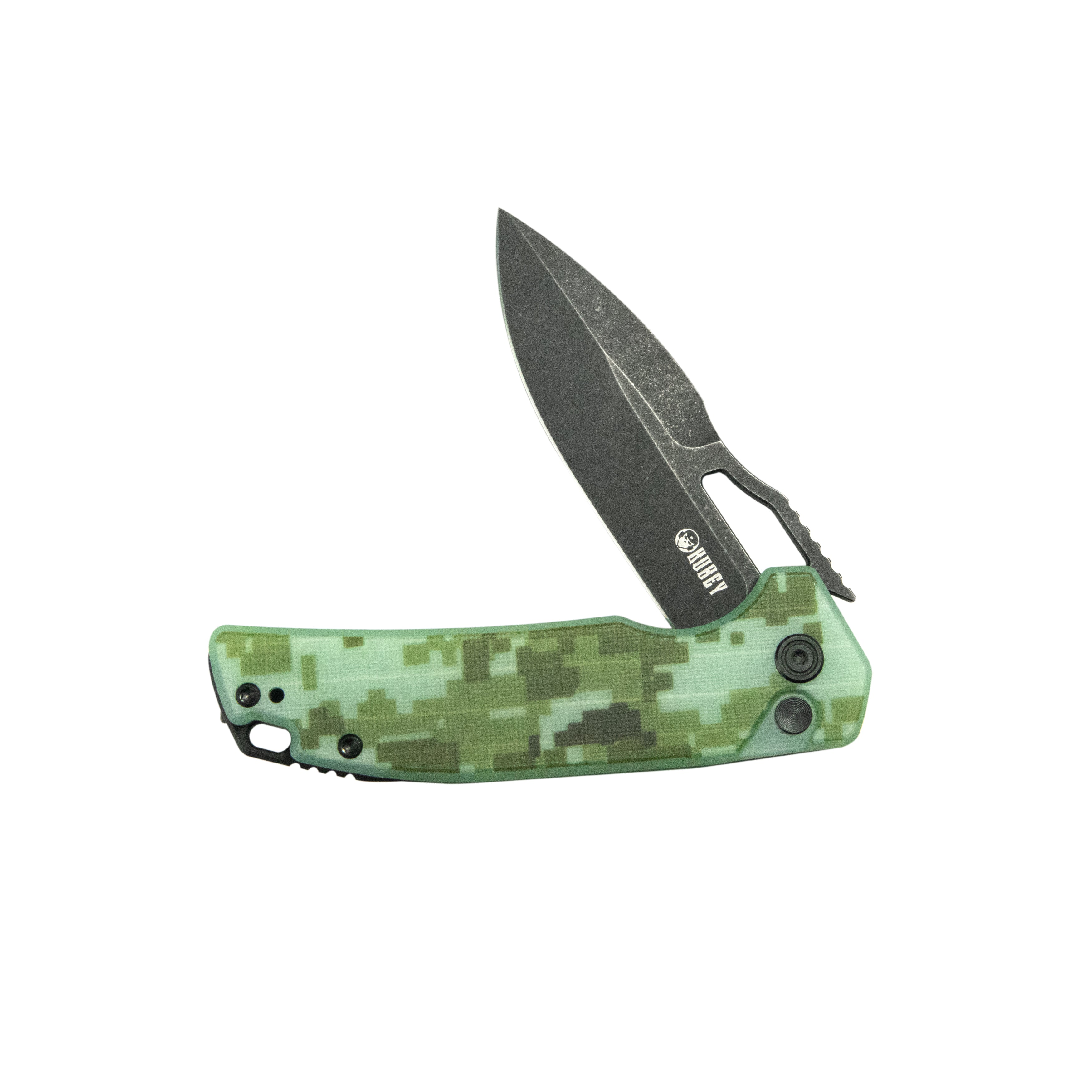 Kubey RDF Pocket Folding Knife Camo G-10 Handle 3.11" Blackwash 14C28N Blade Knife KU316M