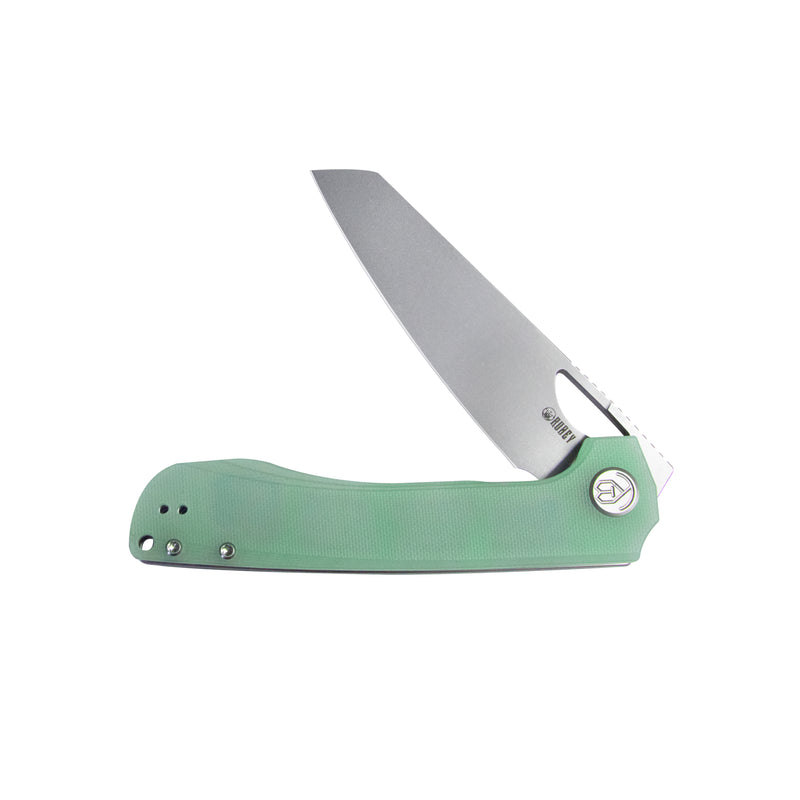 Elang Liner Lock Folding Knife Jade G10 Handle 3.94" Bead Blasted Sheepsfoot AUS-10 KU365C