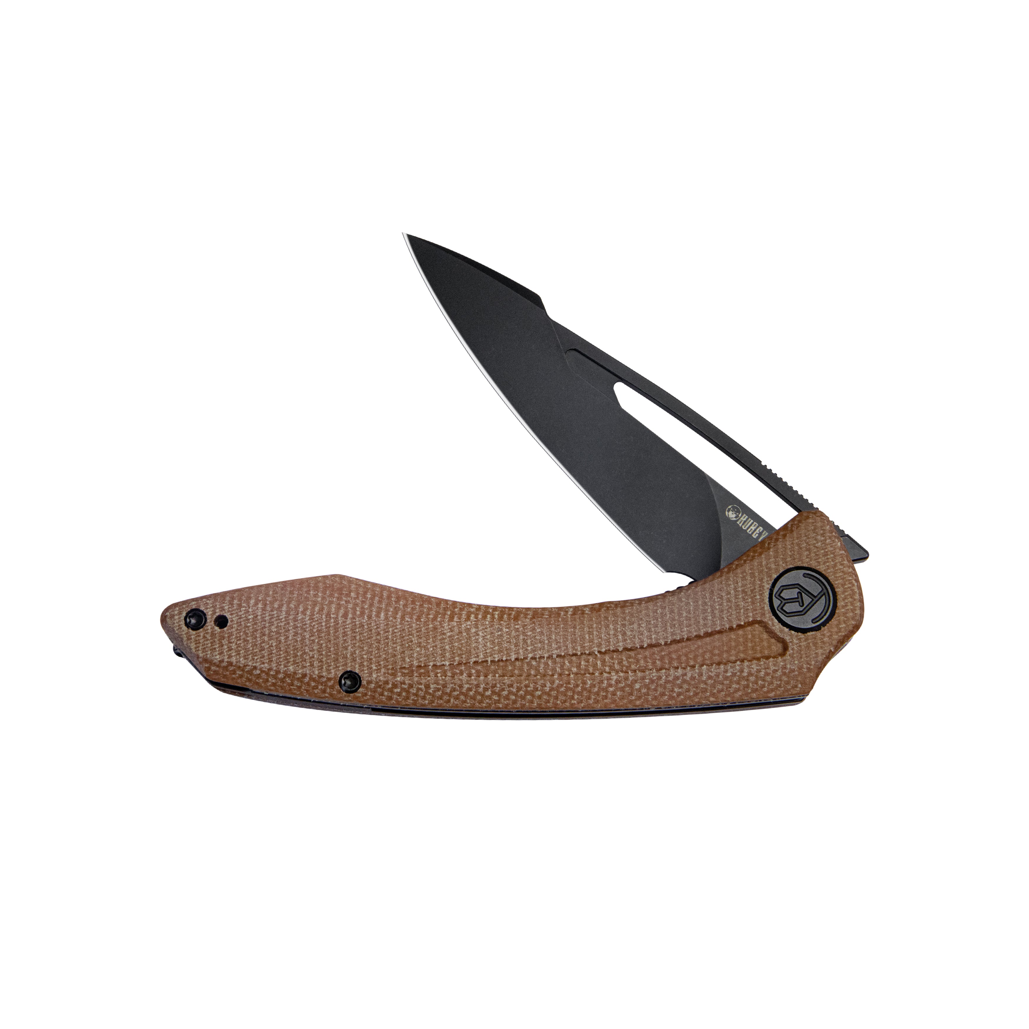 Merced Folding Knife 3.46" Blackwash AUS-10 Blade With Durable Tan Micarta Handle Reliable Tactical Pocket Knife KU345E