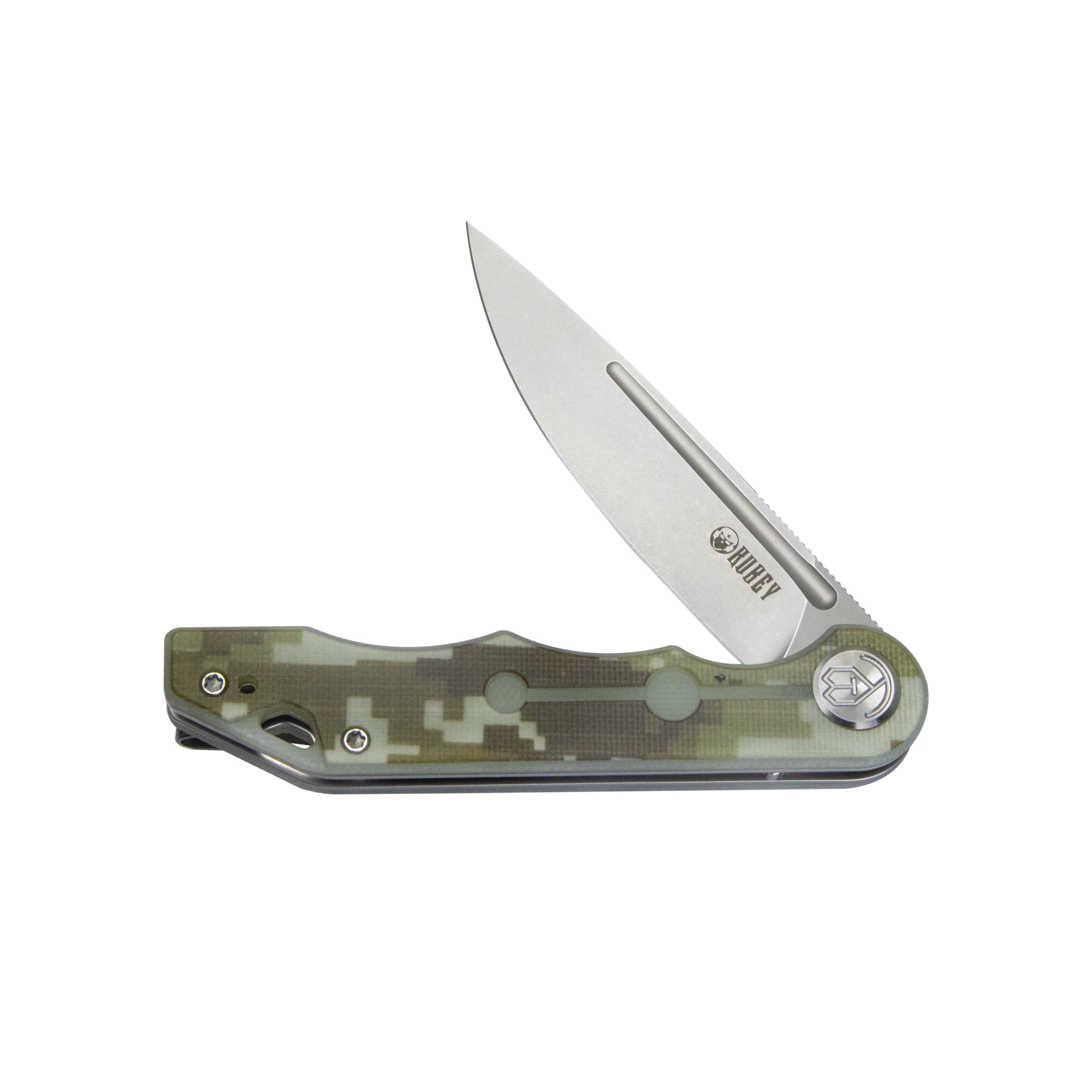 Mizo Liner Lock Flipper Folding Knife Camo G10 Handle 3.15" Bead Blast AUS-10 KU312E