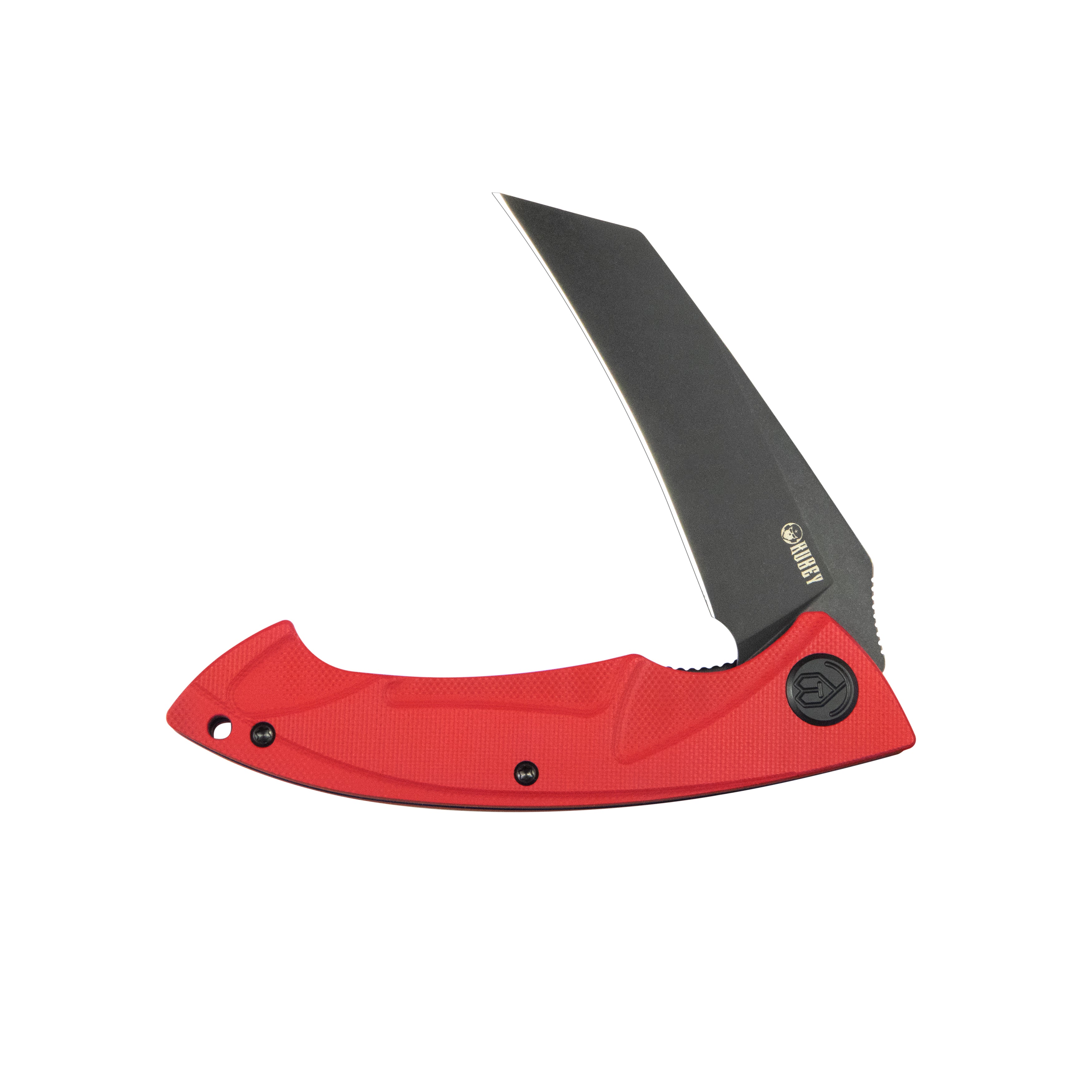 Kubey Anteater Liner Lock Folding Knife Red G10 Handle 3.42" Blackwash 14C28N KU212F