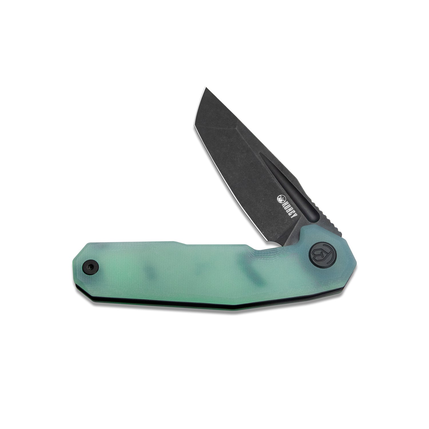 Kubey Carve Liner Lock Tactical Folding Knife Jade G10 Handle 3.27'' AUS-10 KB237F