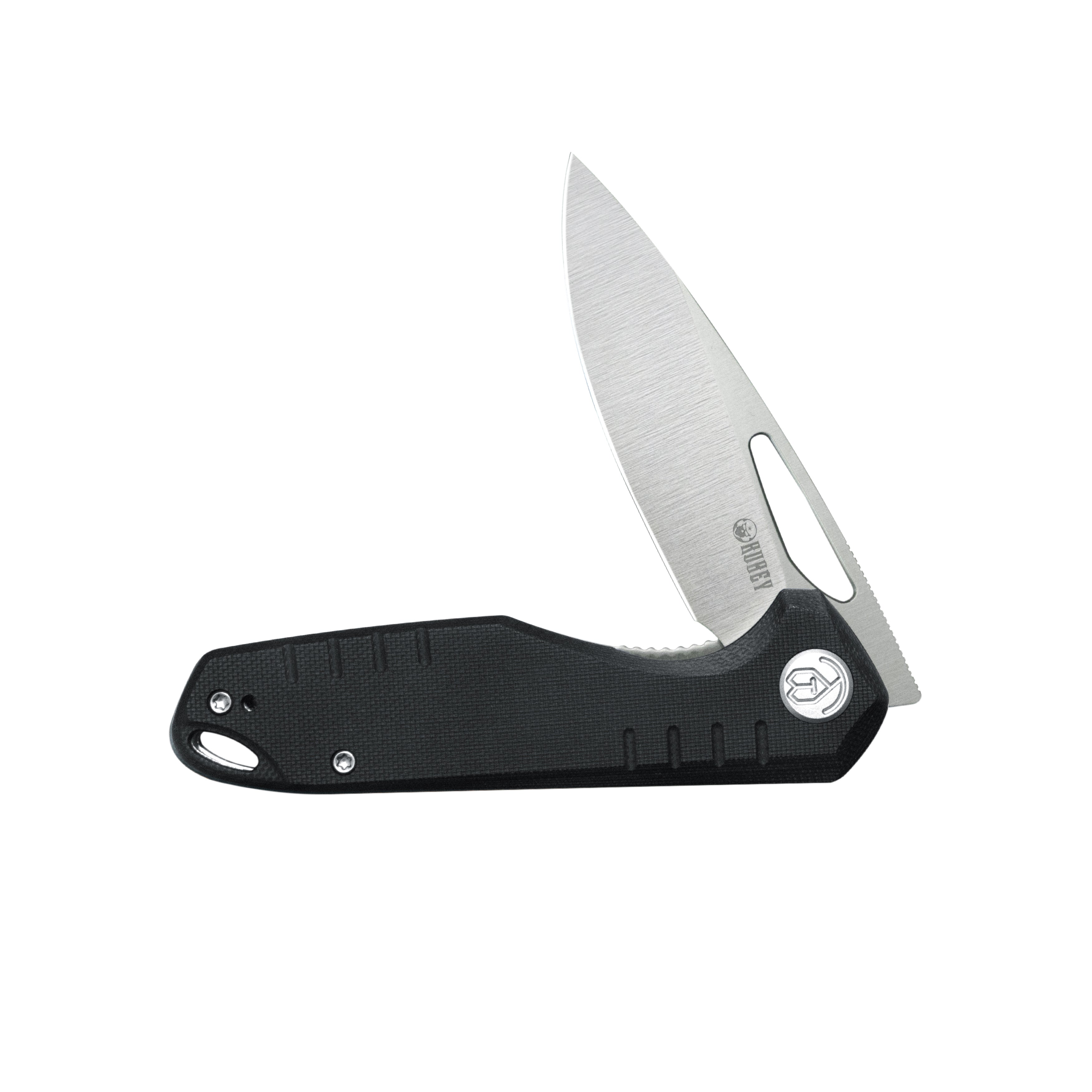Kubey Doris Liner Lock Front Flipper Folding Knife Black G10 Handle 3.27" Satin Finish 14C28N KU324I