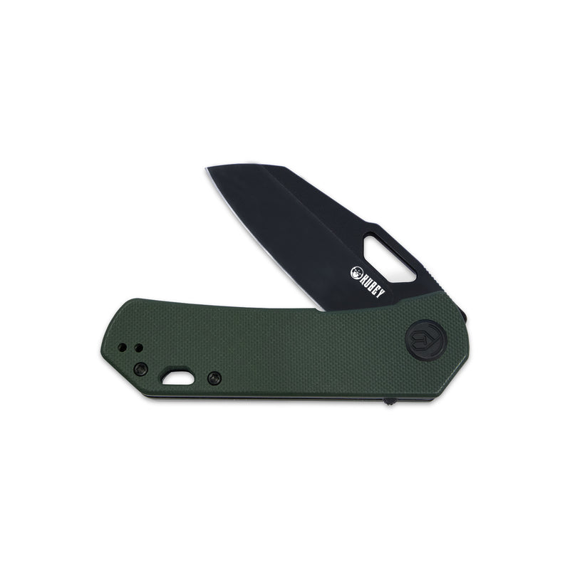Duroc Liner Lock Flipper Folding Knife Dark Green G10 Handle 2.91" Dark Stonewashed D2 KU332D