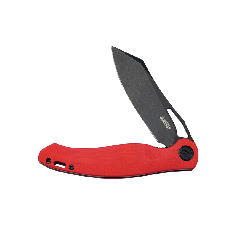 Drake Liner Lock Folding Knife Red G10 Handle 3.74'' Blackwash AUS-10 KU239H