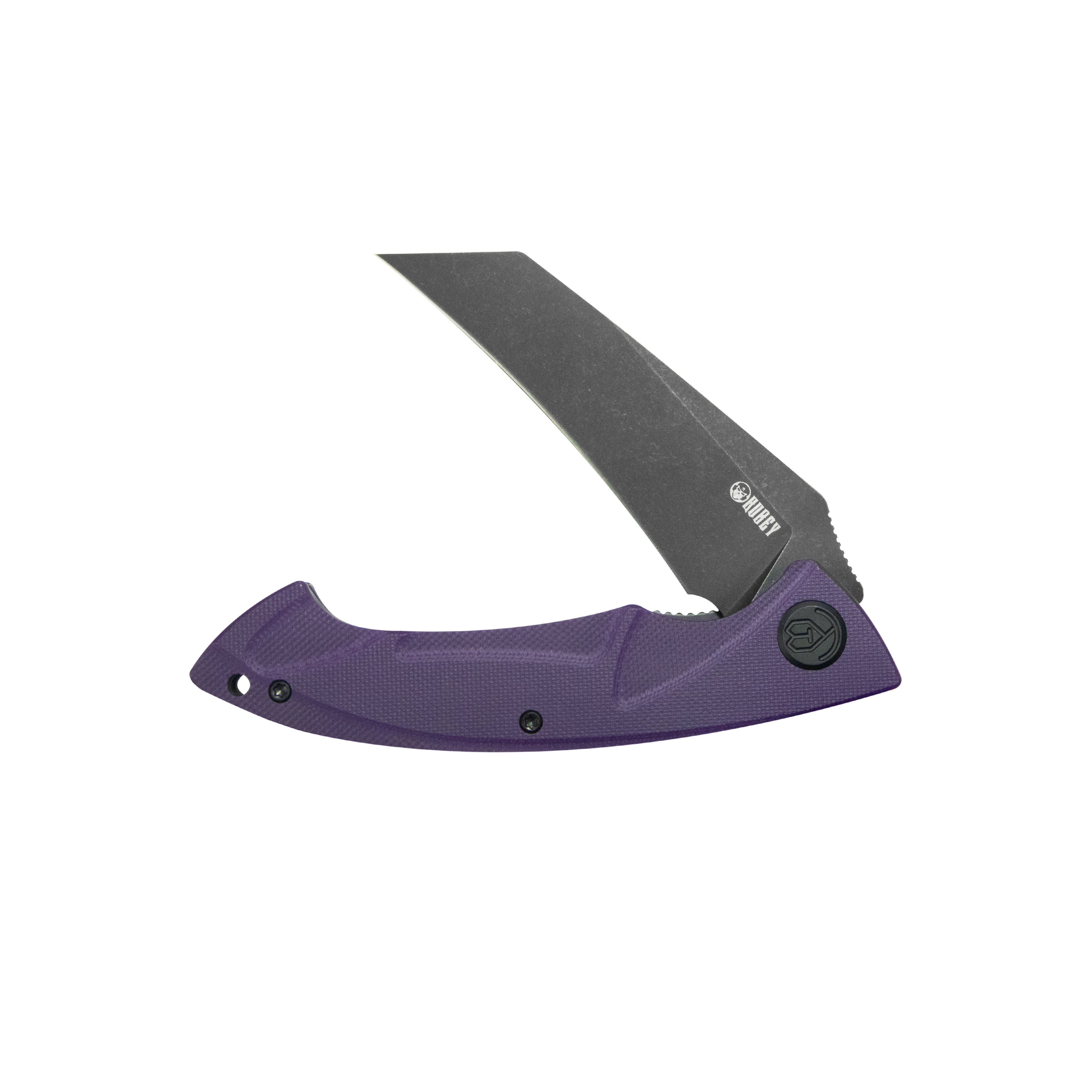 Kubey Anteater Liner Lock Folding Knife Purple G10 Handle 3.42" Blackwash 14C28N Blade KU212M