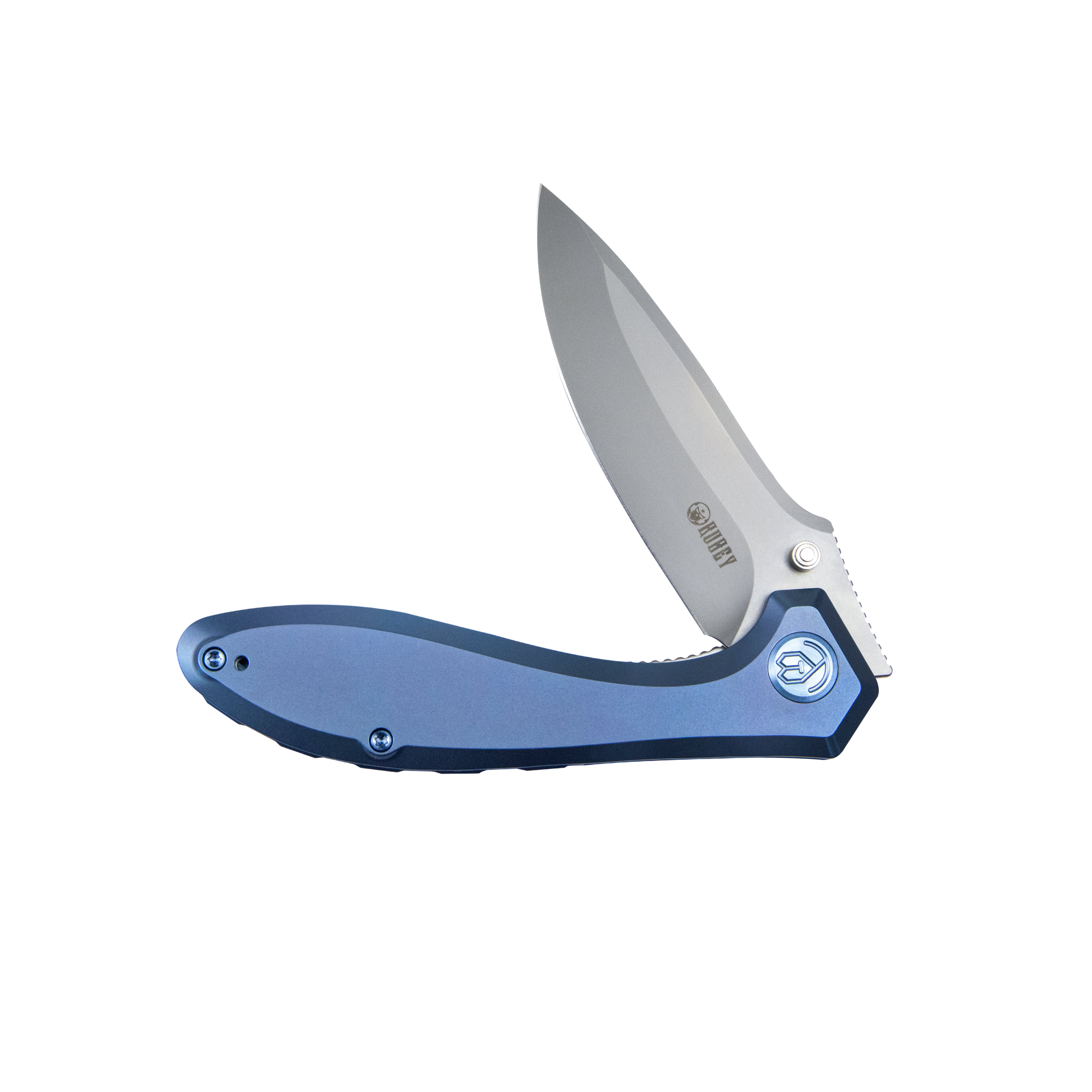 Ruckus Liner Lock Folding Knife Blue Ti Handle 3.31" Bead Blasted CPM 20CV KB314R