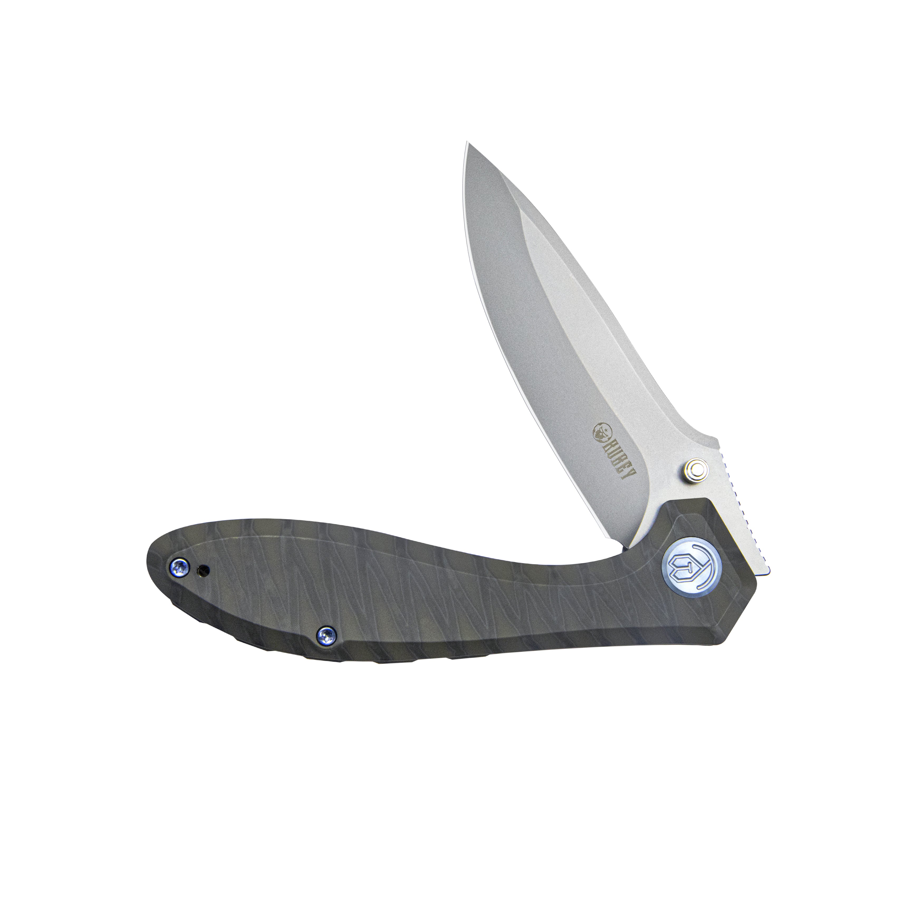 Ruckus Liner Lock Folding Knife Flame Ti Handle 3.31" Bead Blasted CPM 20CV KB314P