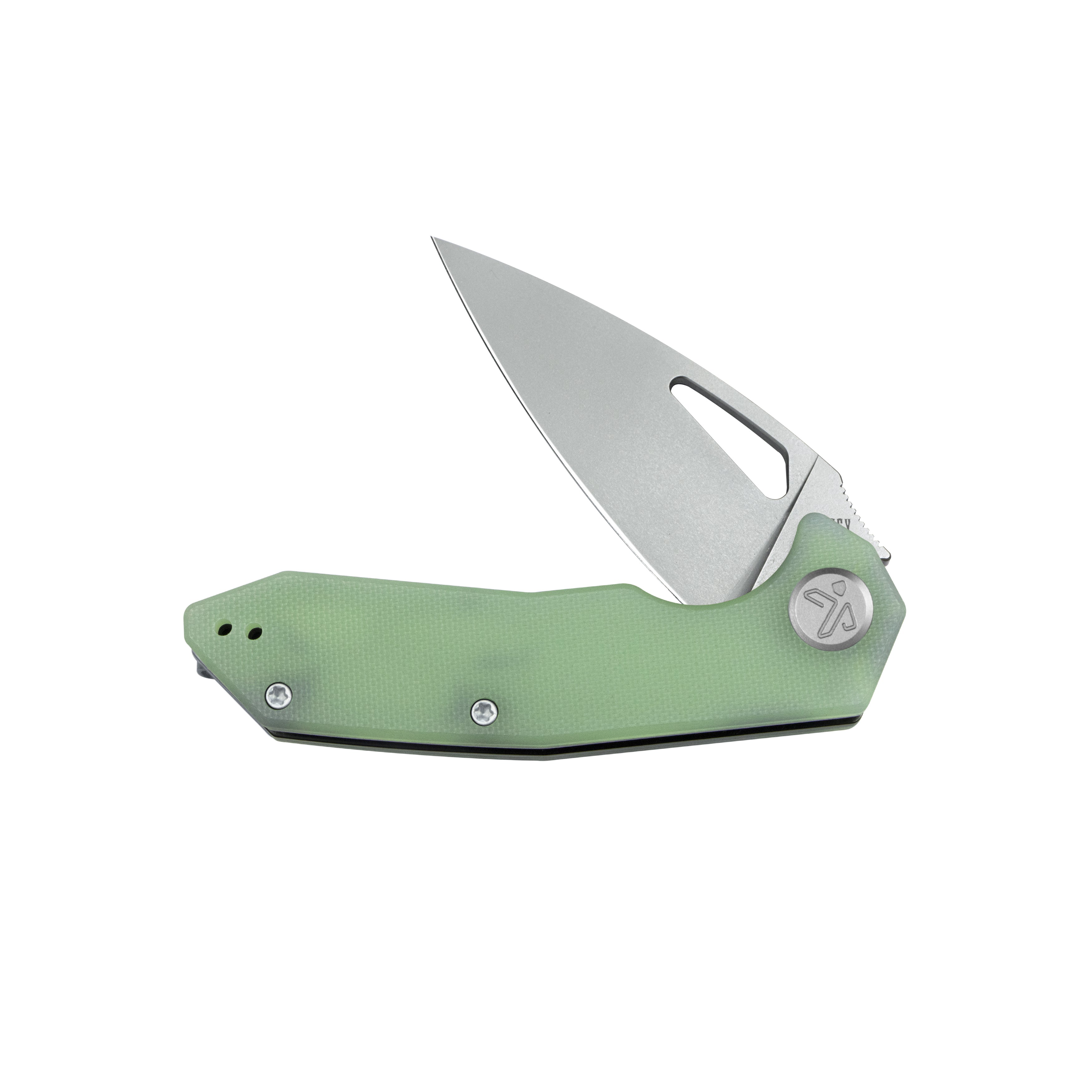 Kubey Coeus Liner Lock Thumb Open Folding Knife Jade G10 Handle EDC knives 3.11" Stonewash 14C28N KU122V