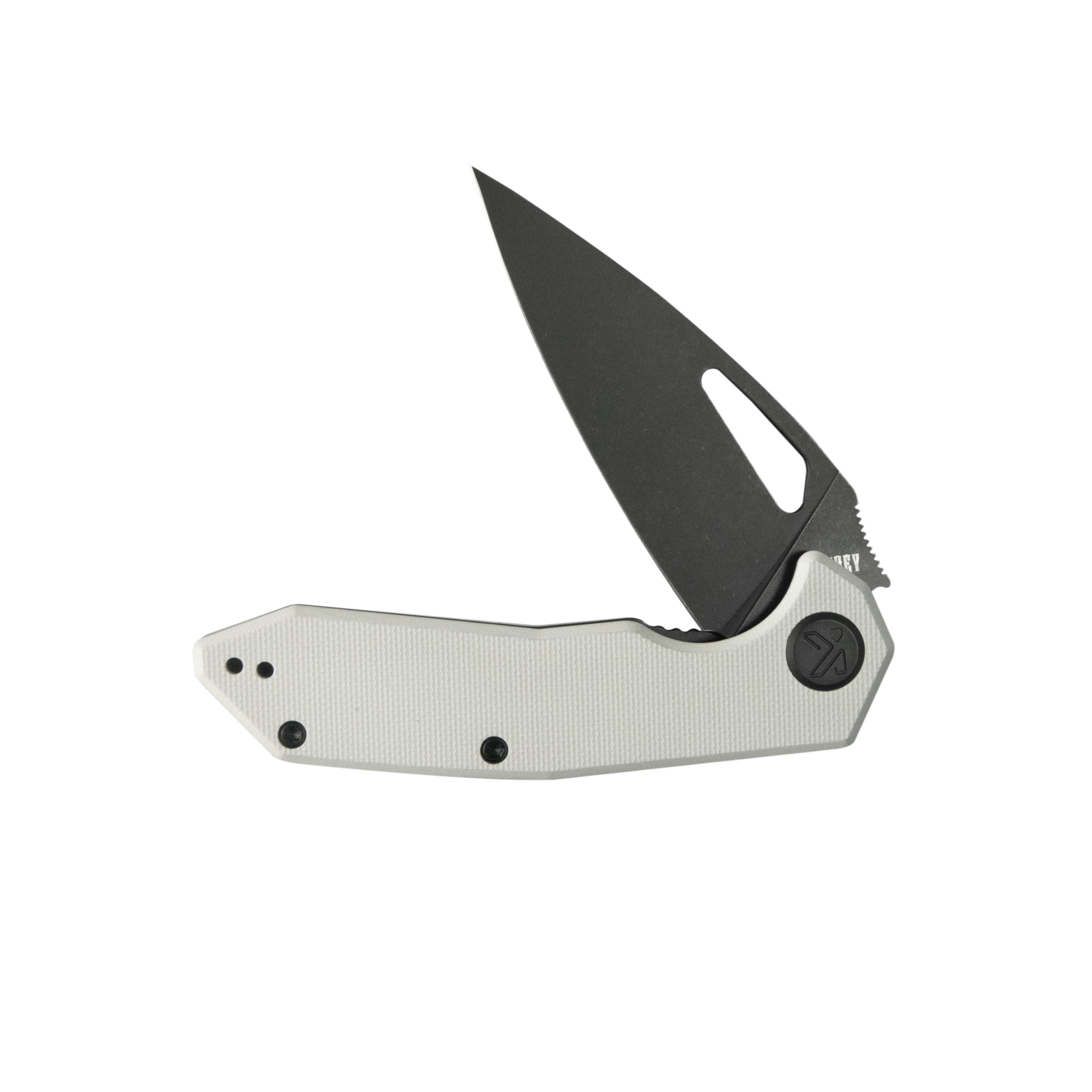 Kubey Coeus Liner Lock Thumb Open Folding Knife White G10 Handle EDC knives 3.11" Blackwash 14C28N KU122Z