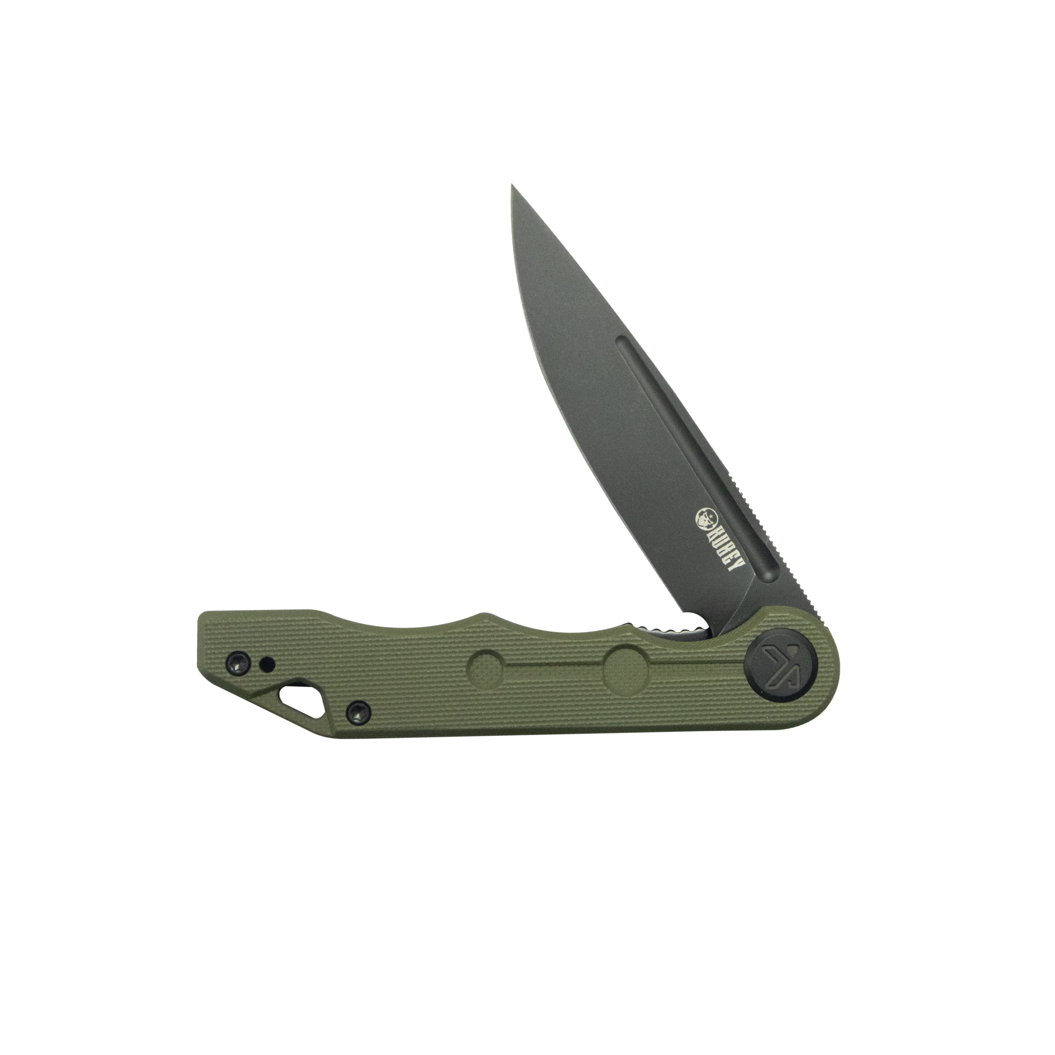 Mizo Liner Lock Flipper Folding Knife Green G10 Handle 3.15" Blackwash 14C28N KU312T