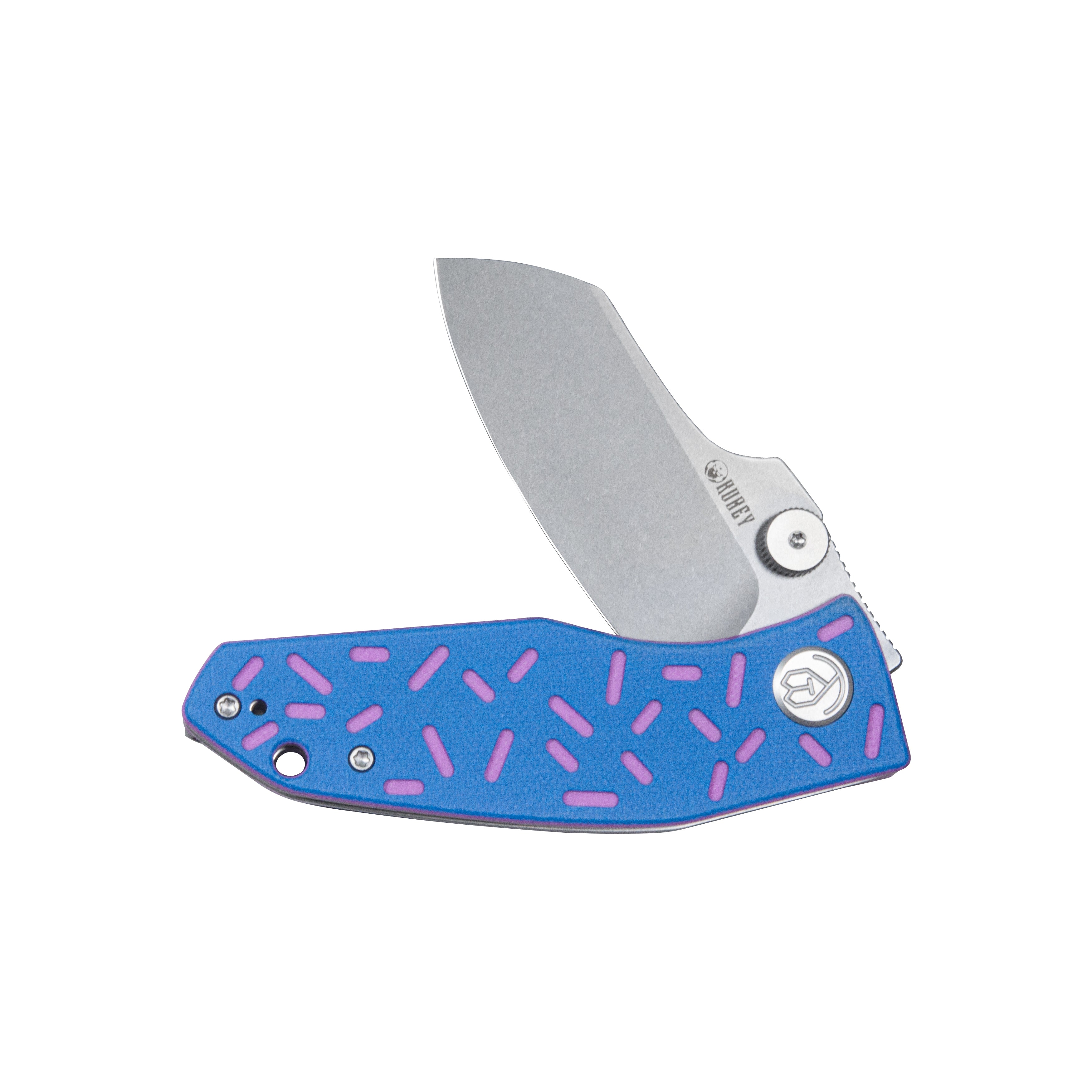 Monsterdog Liner Lock Folding Knife Blue G10 with Pink Sprinkles 2.95" Bead Blasted 14C28N KU337N