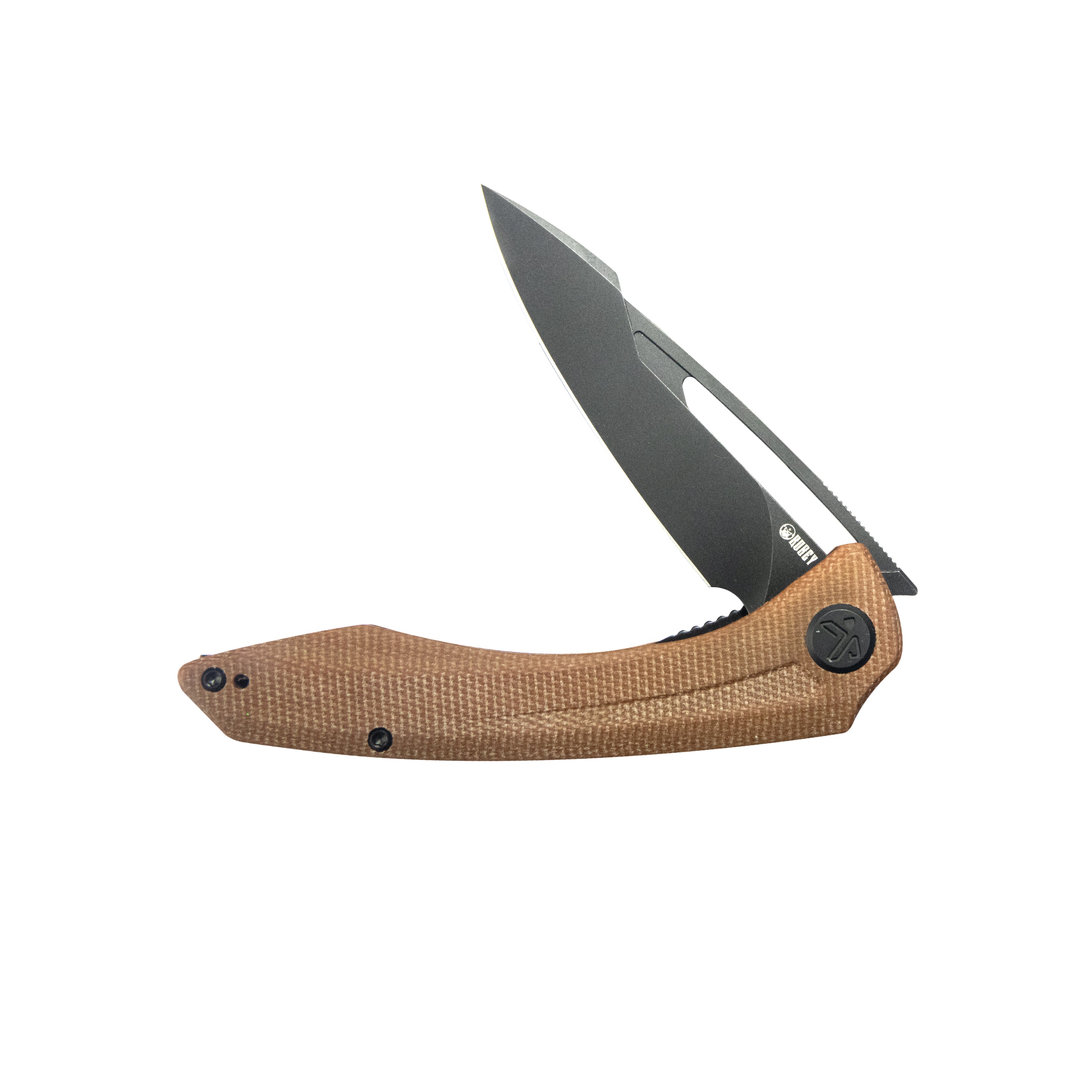 Merced Folding Knife 3.46" Blackwash 14c28n Blade With Durable Tan Micarta Handle Reliable Tactical Pocket Knife KU345O